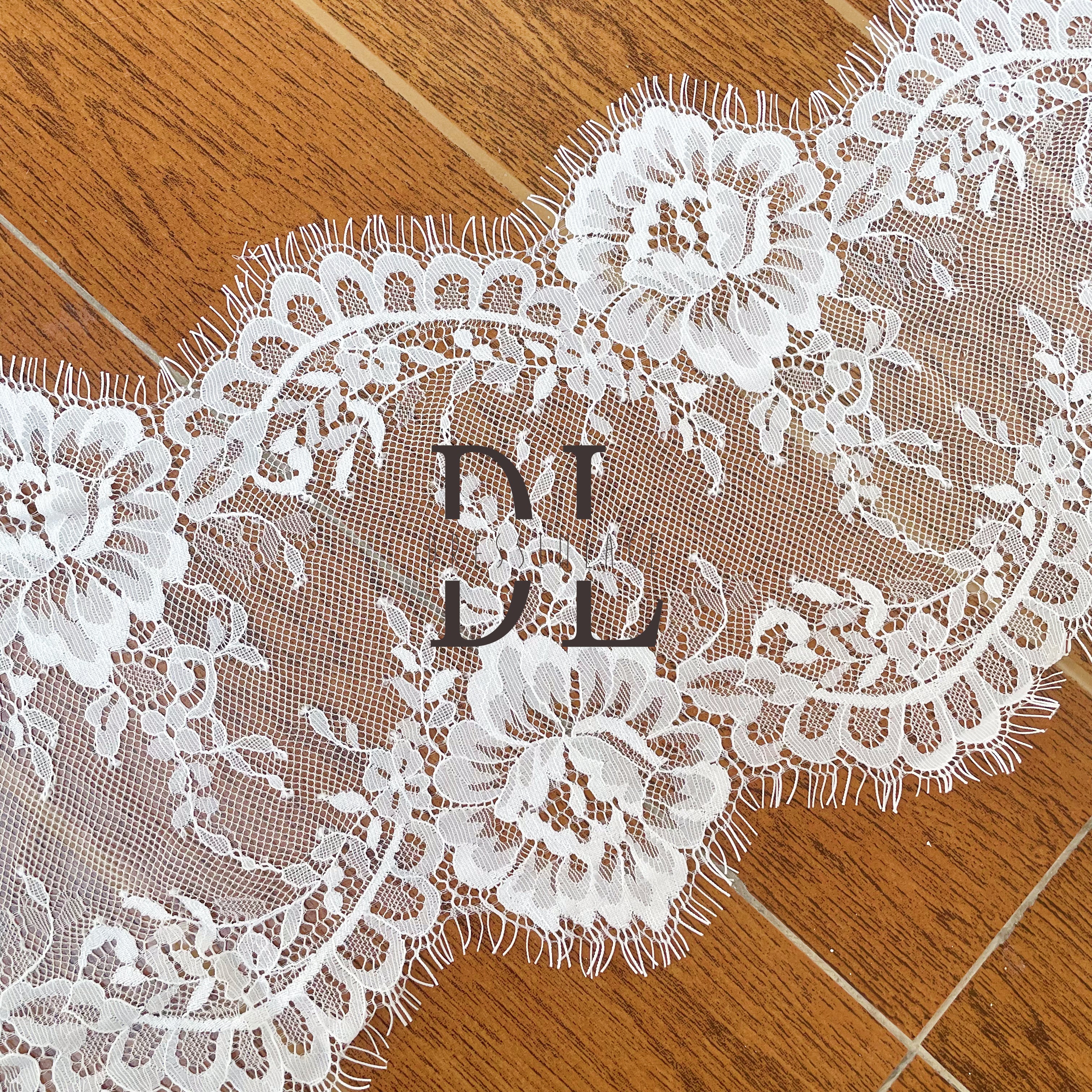 DLTL21197 Encaje clásico de doble cara para velos de novia y vestidos de novia