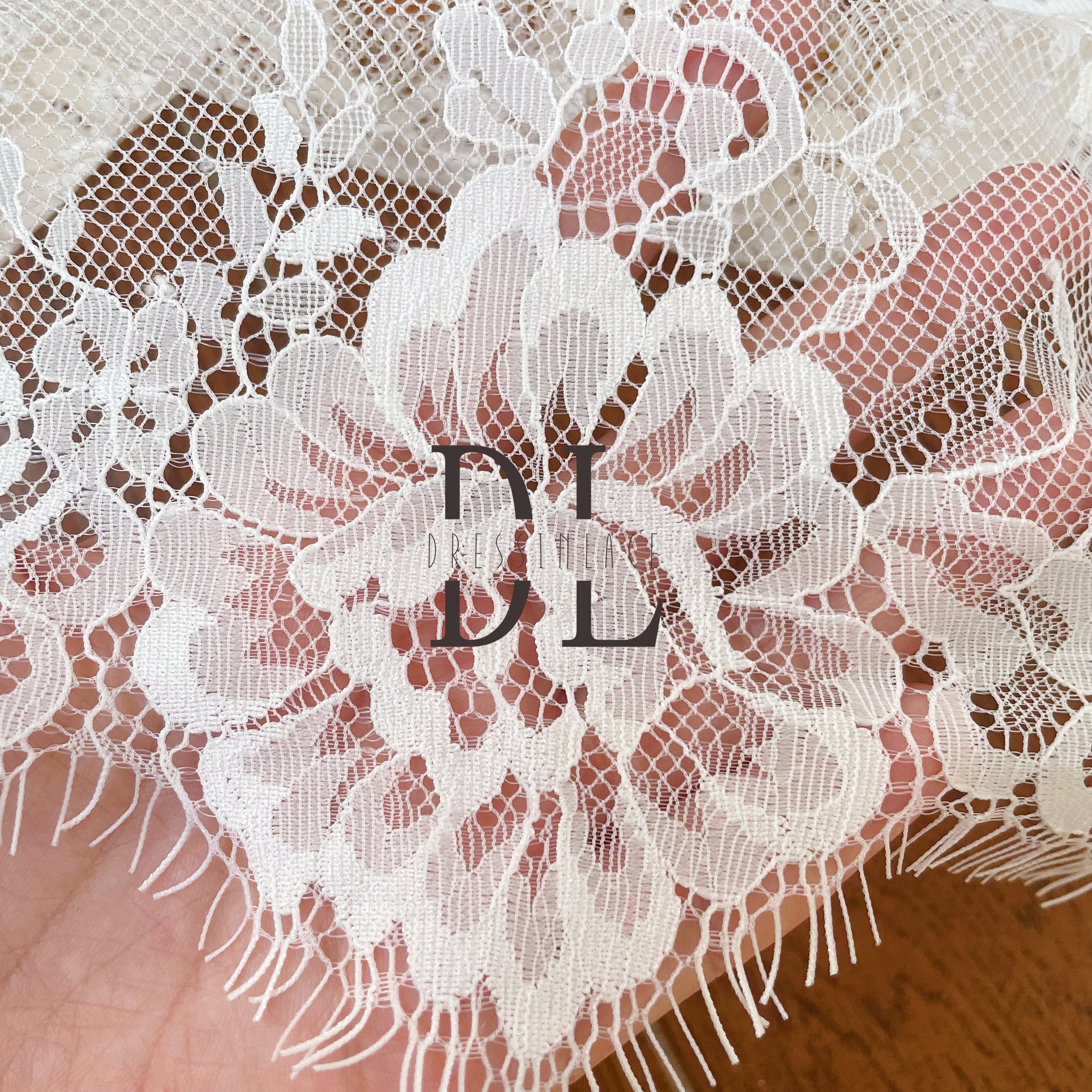 DLTL21197 Encaje clásico de doble cara para velos de novia y vestidos de novia