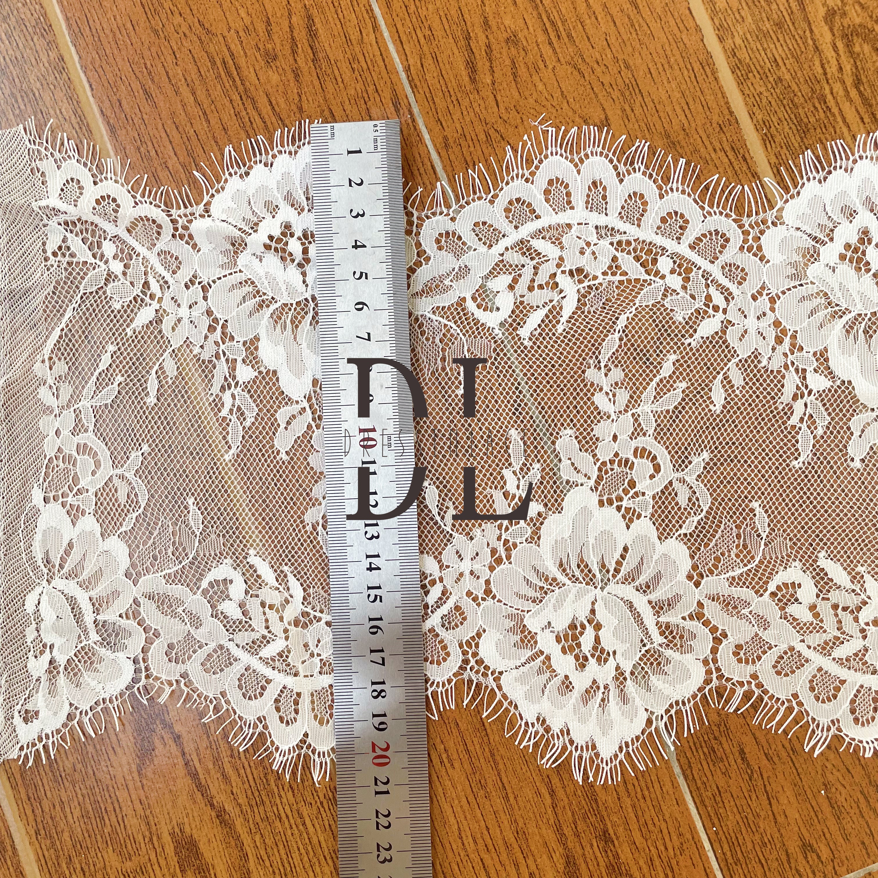 DLTL21197 Encaje clásico de doble cara para velos de novia y vestidos de novia