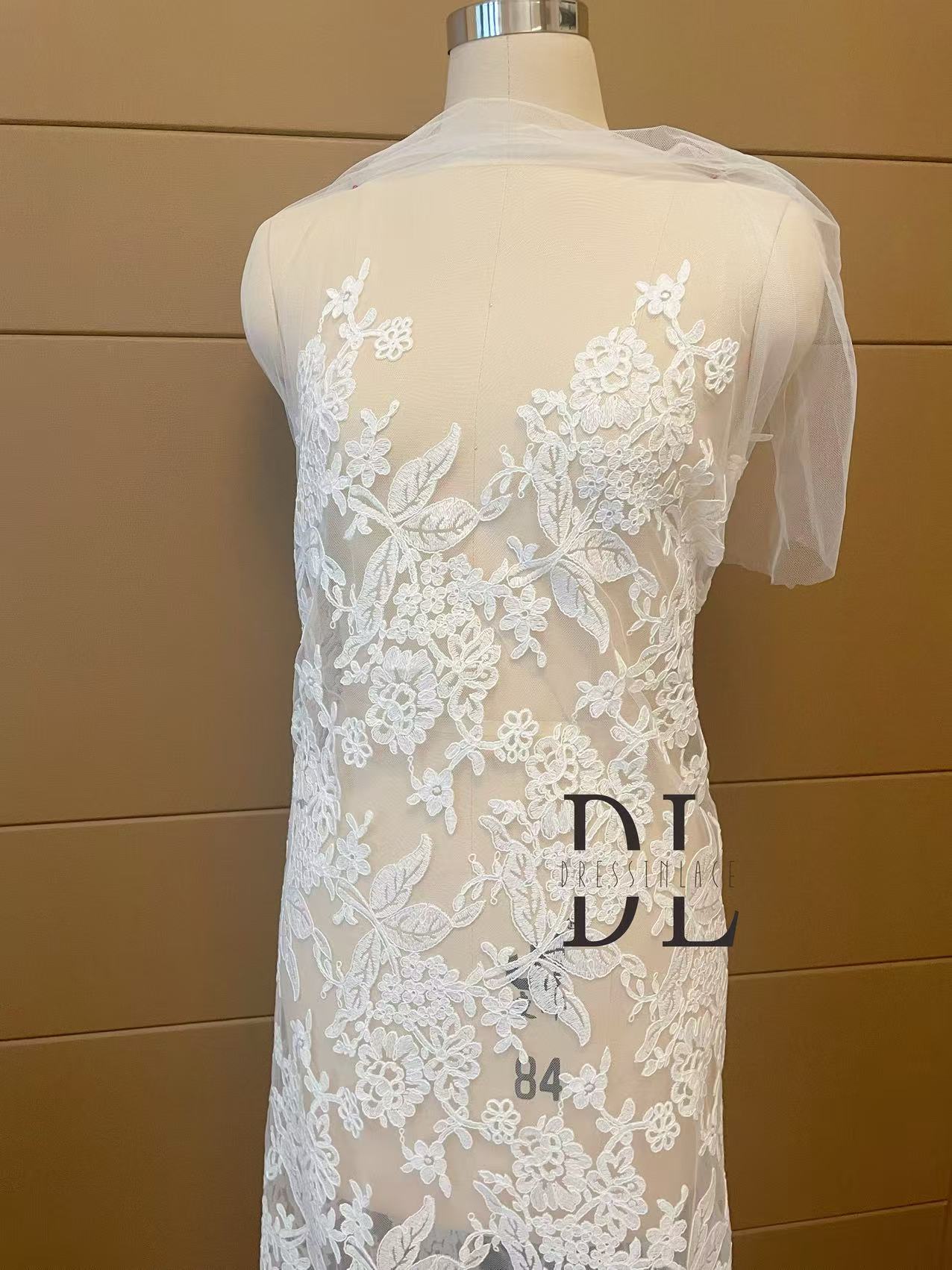 DL130231 Bridal Fabrics Embroidered Cording Lace for wedding gowns, formal dresses, home textiles