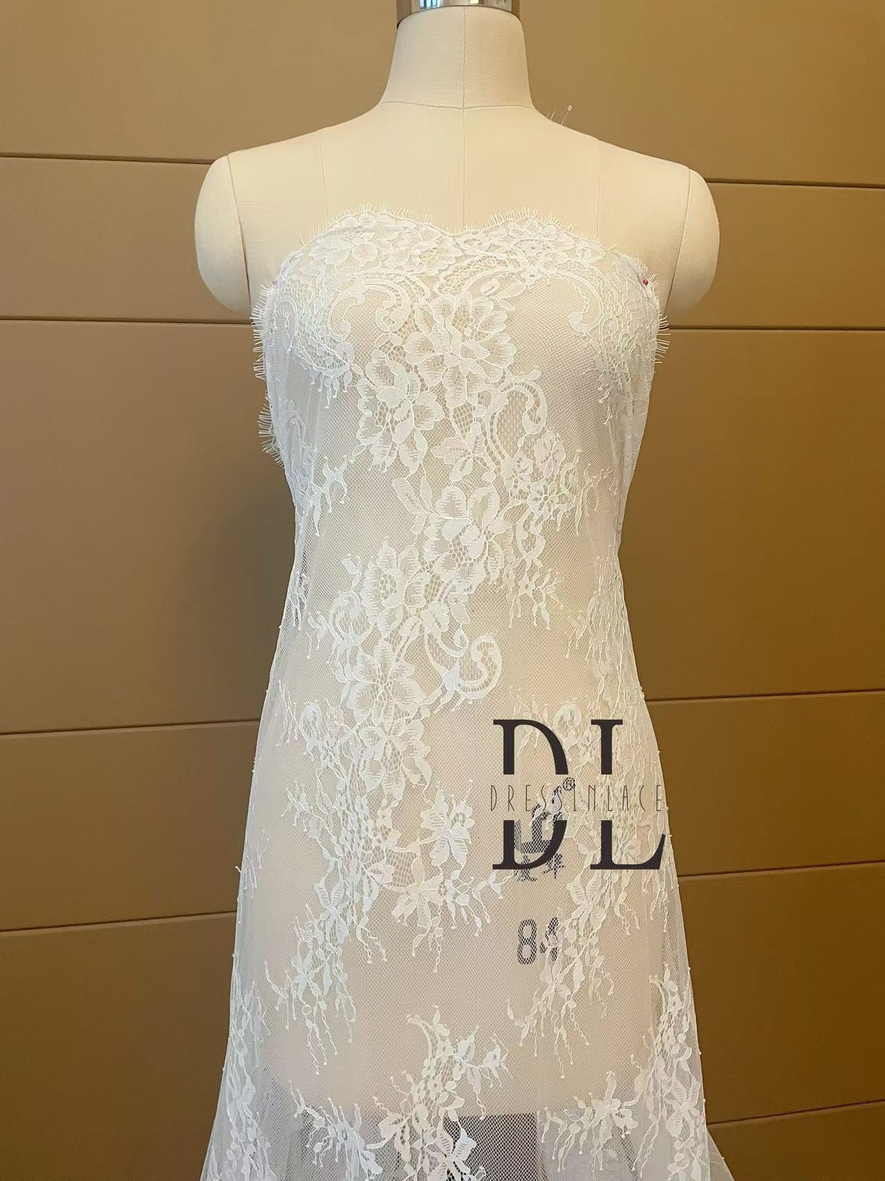 DL15115 Soft eyelash Chantilly lace 3 meters per piece for bridal boho dresses, home decor