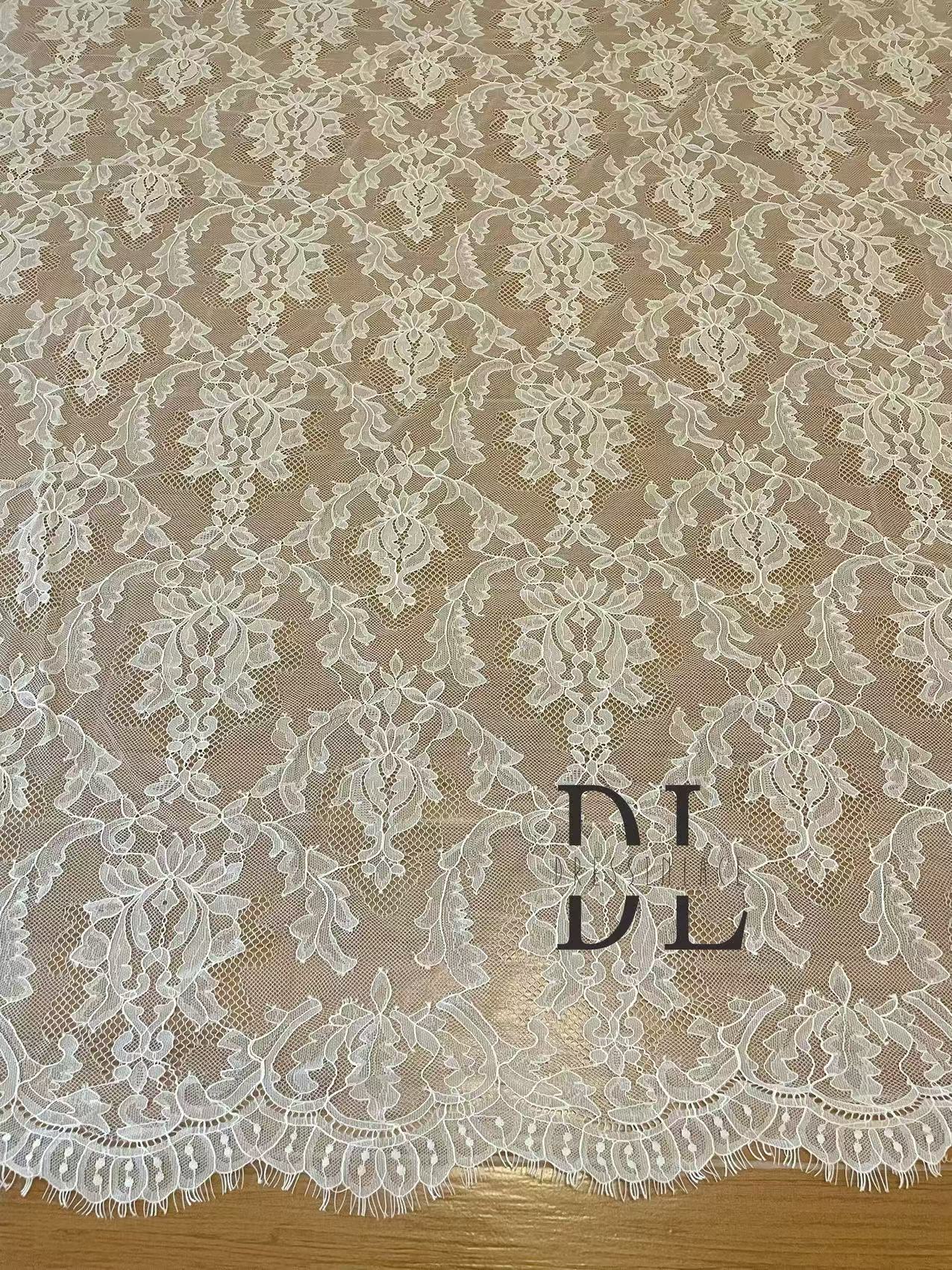 DL15116 Soft eyelash Chantilly lace 3 meters per piece for bridal wedding dresses, home decor