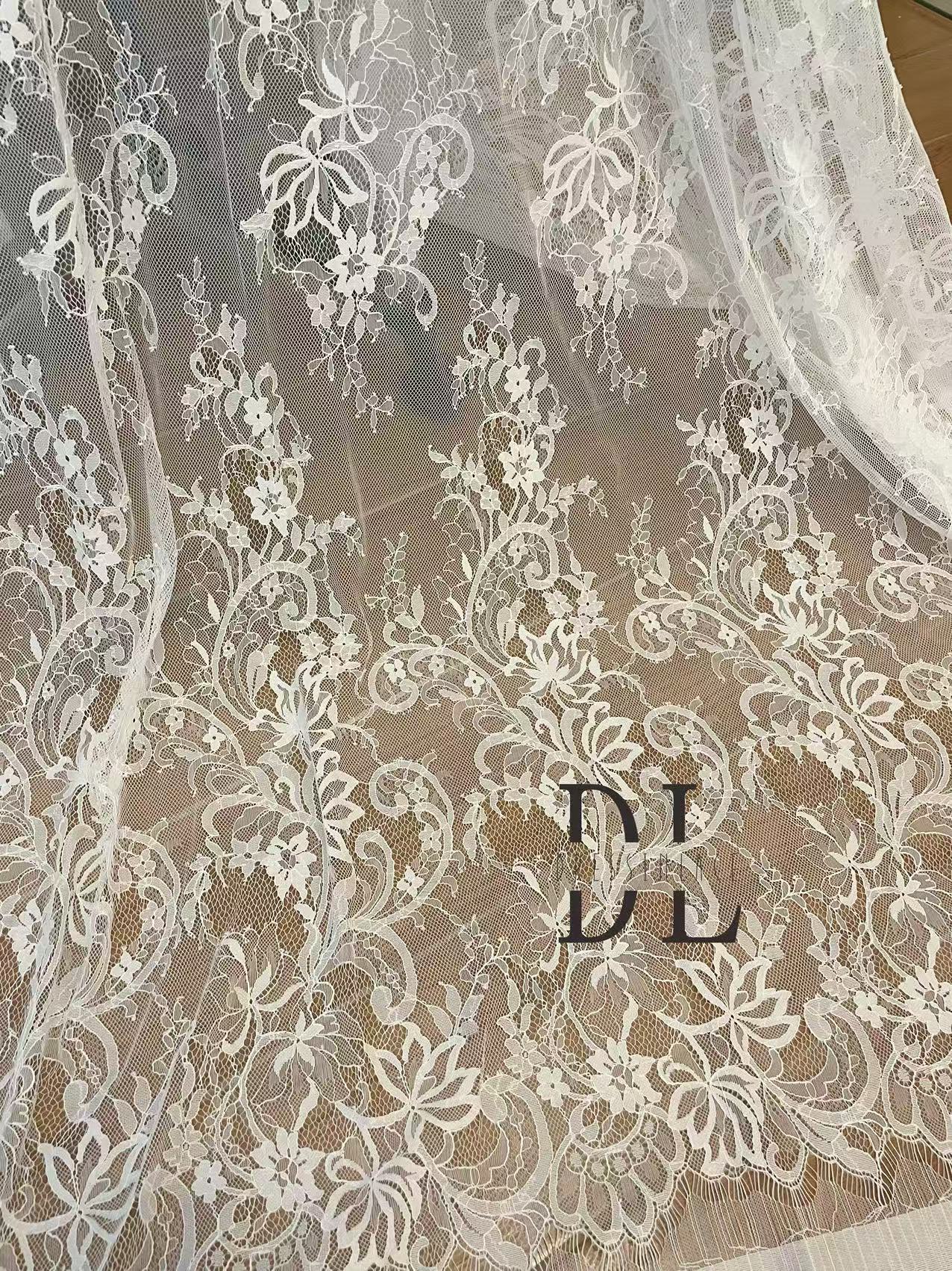 DL15117 Nylon Bridal Chantilly lace 3 meters per piece for wedding dresses, home decor