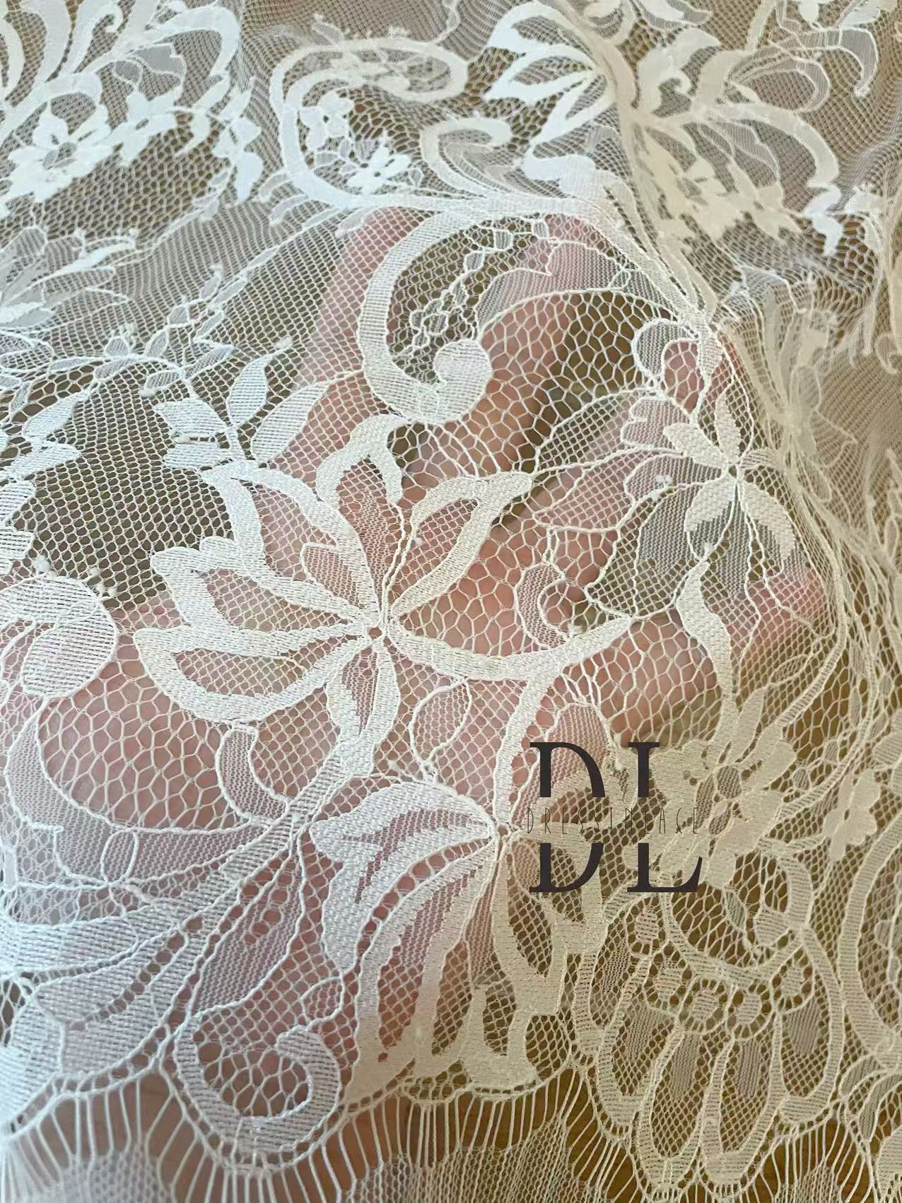 DL15117 Nylon Bridal Chantilly lace 3 meters per piece for wedding dresses, home decor