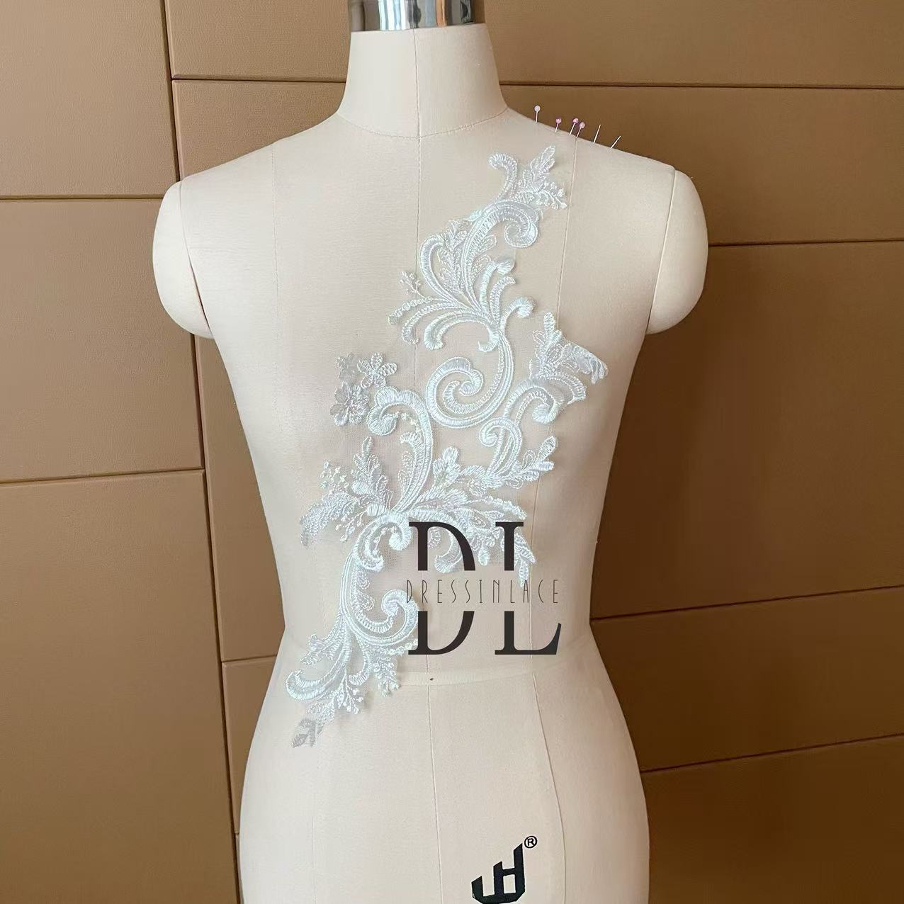 DLM2317 Shiny sequins Lace motifs for wedding dresses, formal gowns, veils and home textiles