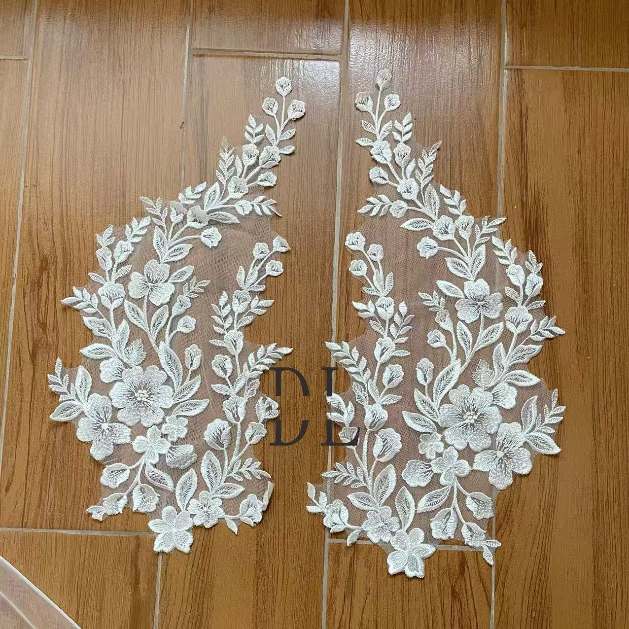 DLM2318 Bridal Lace motifs for wedding dresses, formal gowns, wedding veils and home textiles