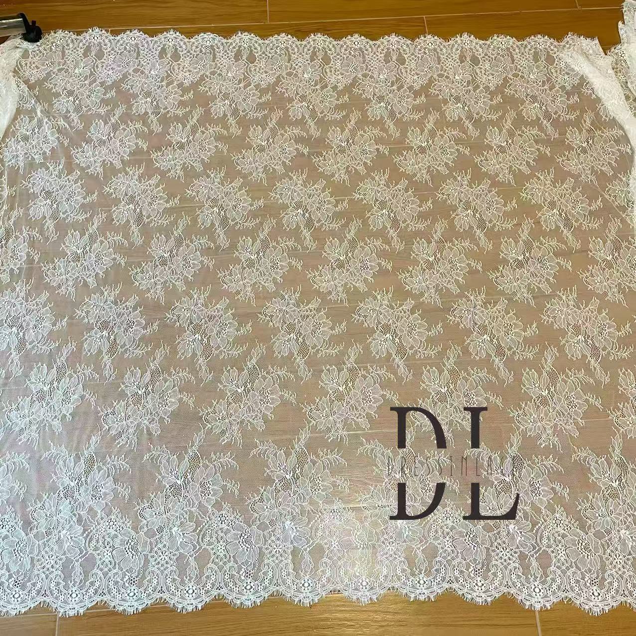 DL15106 Chantilly Eyelash lace 3 meters per piece for wedding dresses, boho dress, child clothes