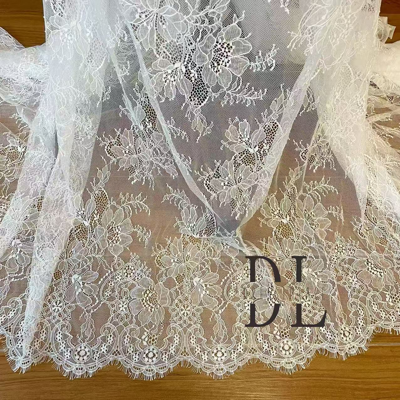 DL15106 Chantilly Eyelash lace 3 meters per piece for wedding dresses, boho dress, child clothes