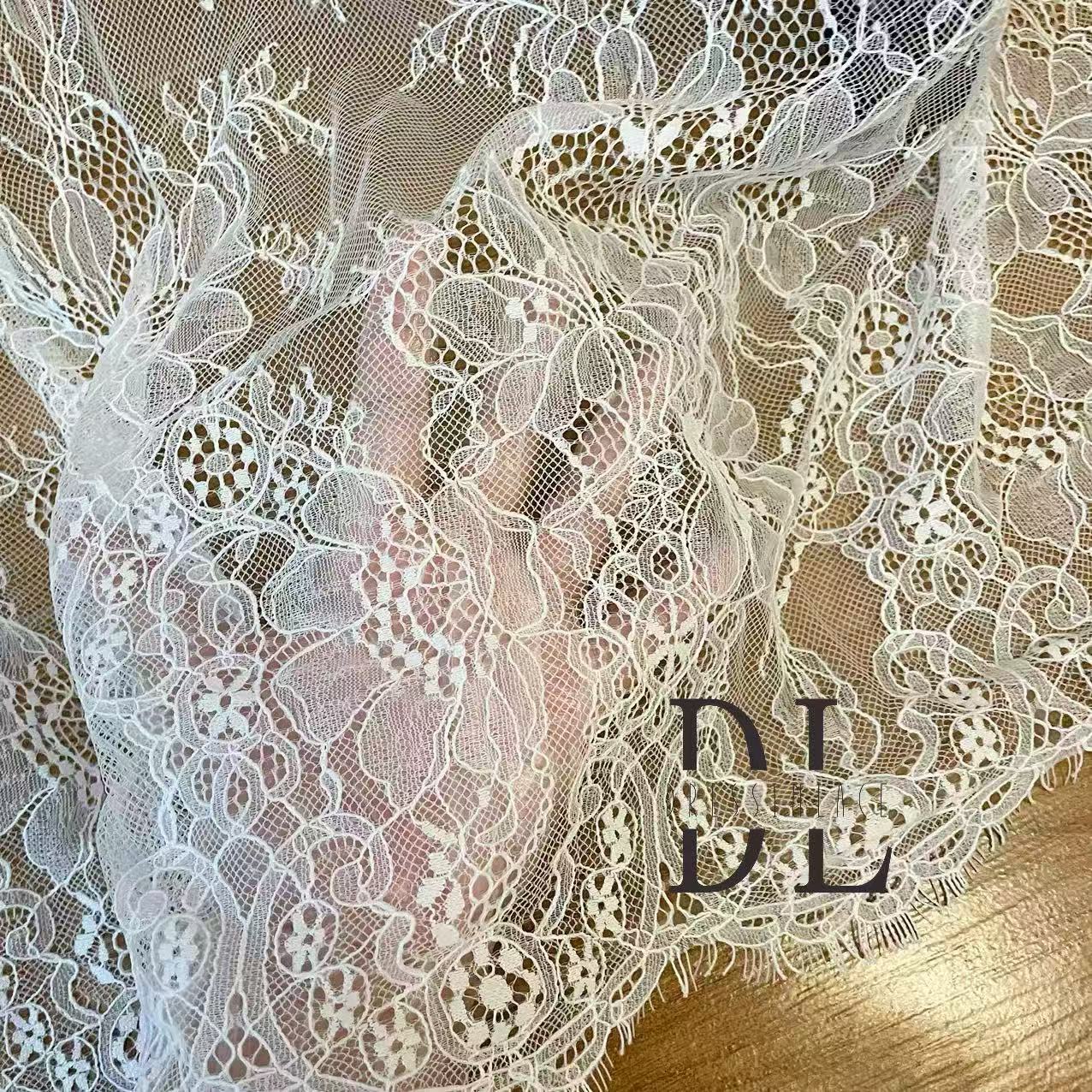 DL15106 Chantilly Eyelash lace 3 meters per piece for wedding dresses, boho dress, child clothes