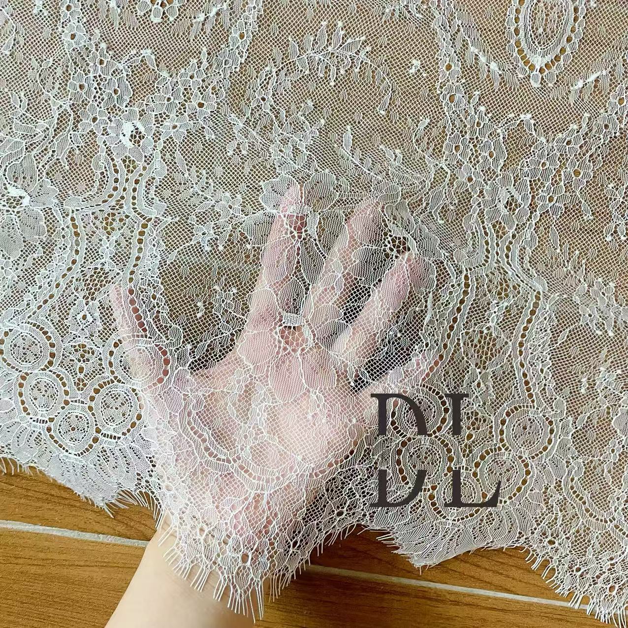 DL15123 Soft French Lace with Eyelash for bridal gowns, wedding dresses, boho dress, child clothes 3meters/piece