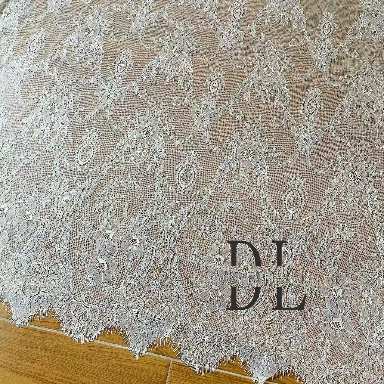 DL15123 Soft French Lace with Eyelash for bridal gowns, wedding dresses, boho dress, child clothes 3meters/piece