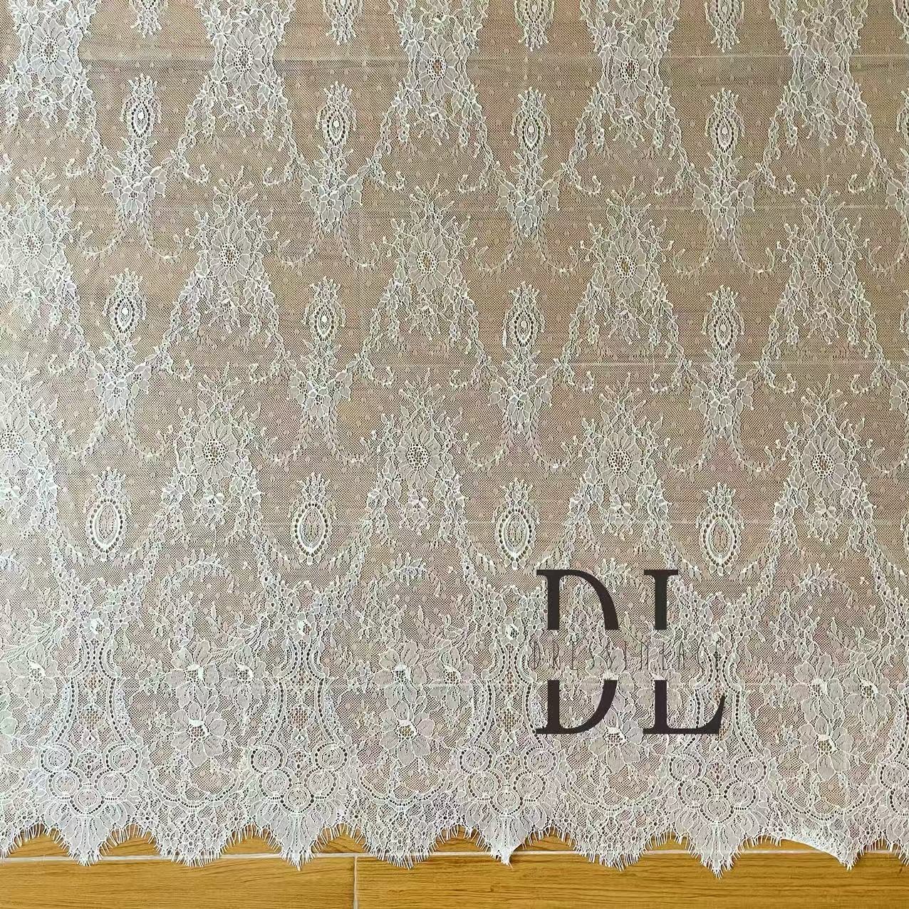 DL15123 Soft French Lace with Eyelash for bridal gowns, wedding dresses, boho dress, child clothes 3meters/piece