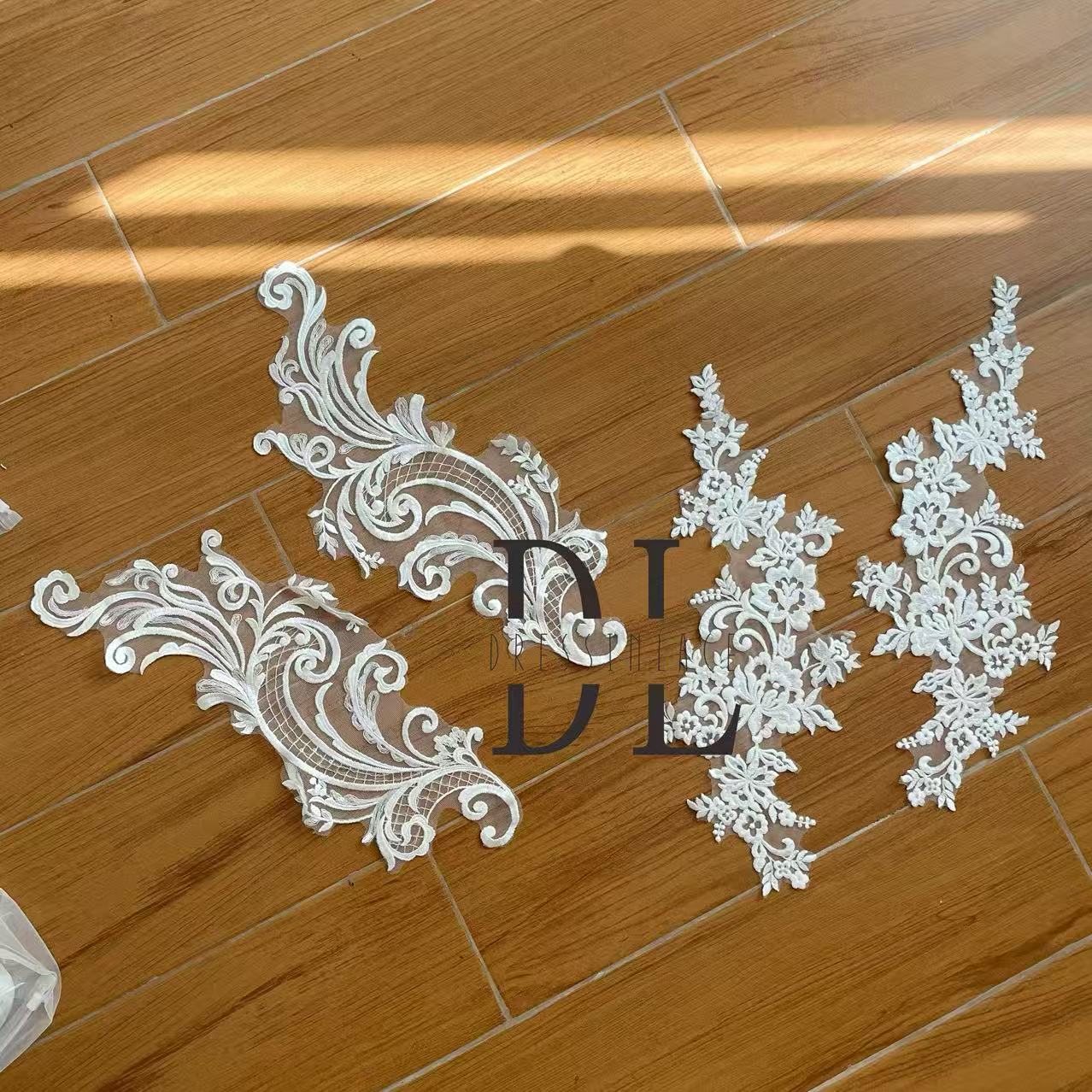 DLM2328&DLM2329 Embroidery Lace patches for bride dresses, bridal veils, DIY fashion clothes accessories