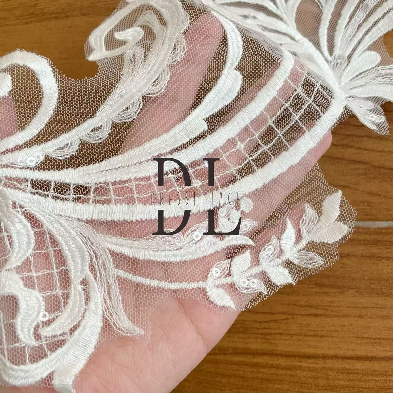 DLM2328&DLM2329 Embroidery Lace patches for bride dresses, bridal veils, DIY fashion clothes accessories