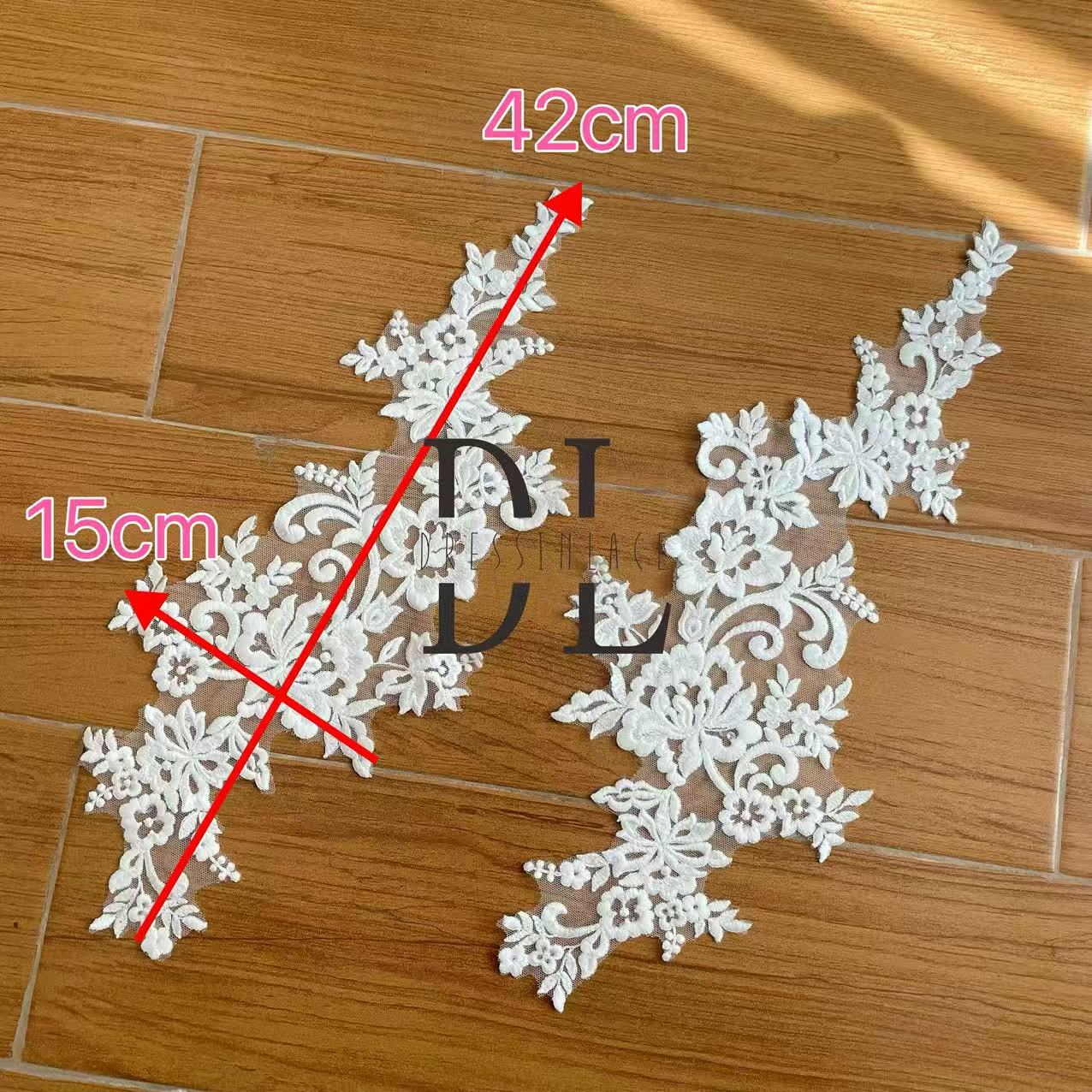 DLM2328&DLM2329 Embroidery Lace patches for bride dresses, bridal veils, DIY fashion clothes accessories