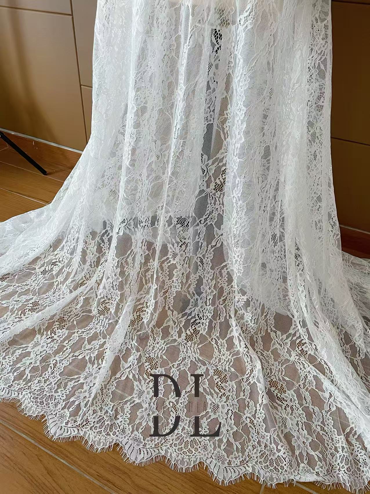 DL15139 French Chantilly Lace with Eyelash for bride gowns, wedding dress, boho dress, kids dresses, home textiles
