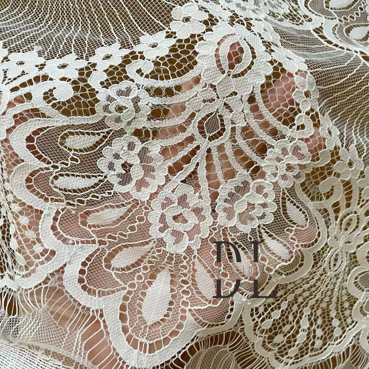 DL15134 Eyelash Chantilly Lace for bride gowns, wedding dress, boho dress, kids dresses, home textiles