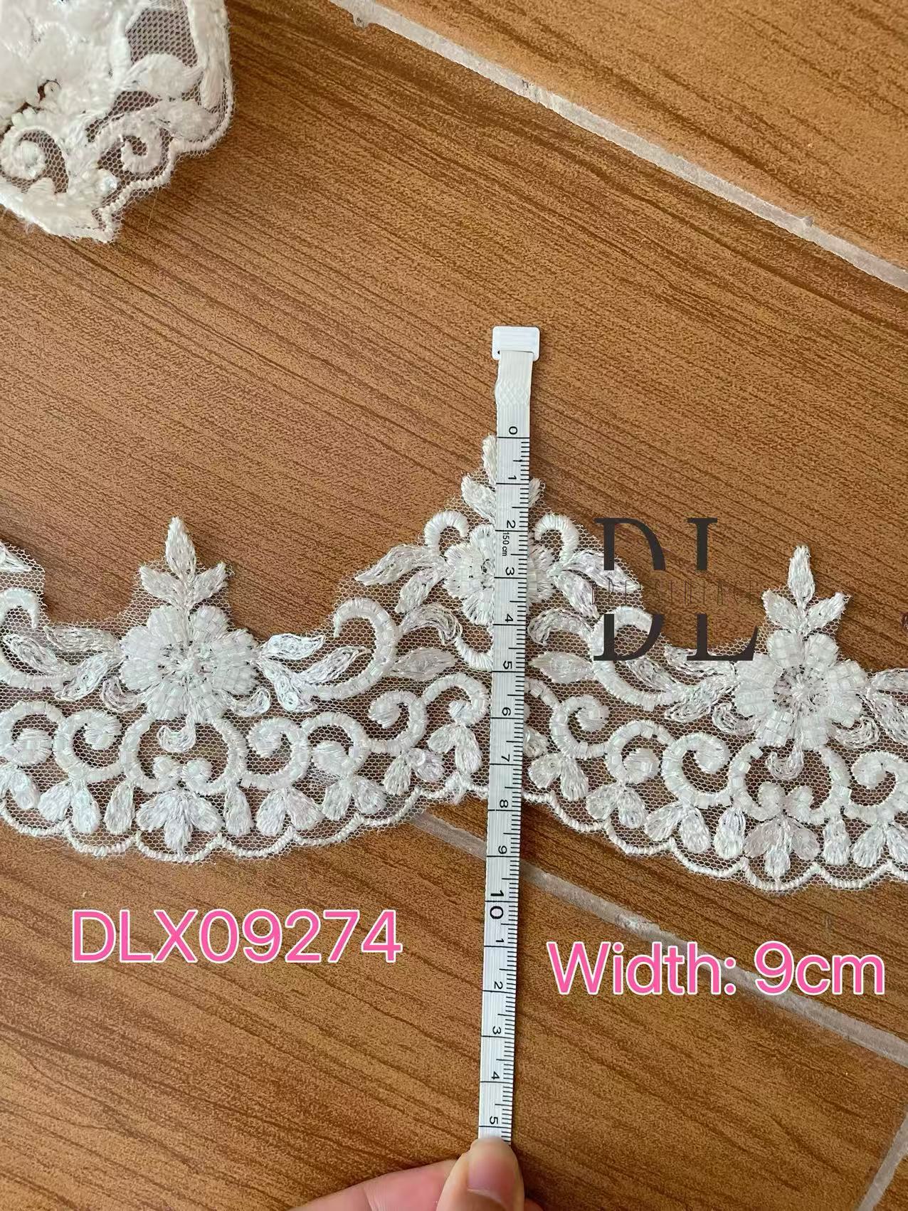 DLX85272 & DLX09274 & DLX75281 Beading Lace Trims for fashion clothes, bridal dresses, wedding veils accessories