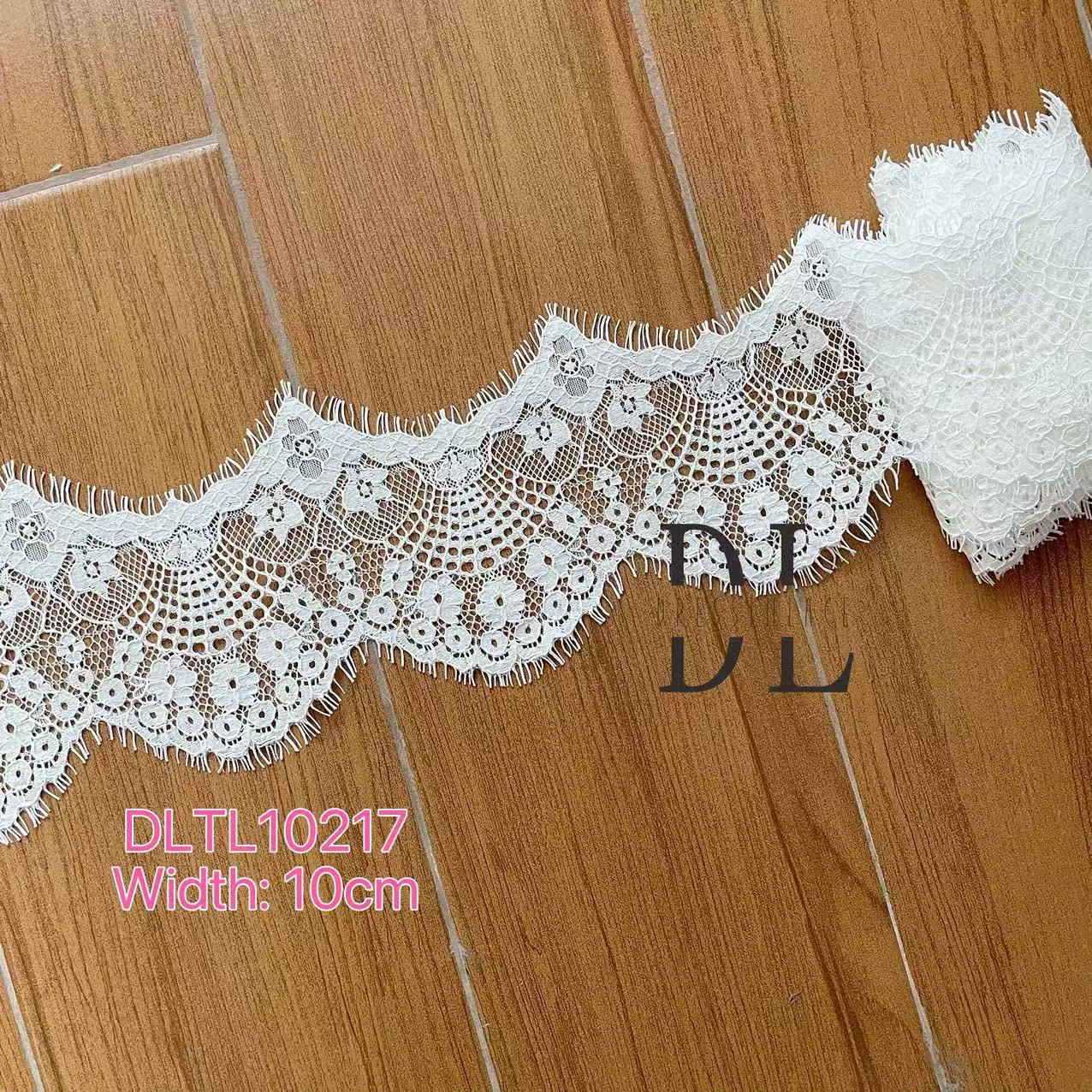 Chantilly Lace Trims with small cording for fashion clothes, bridal dresses, wedding veils accessories