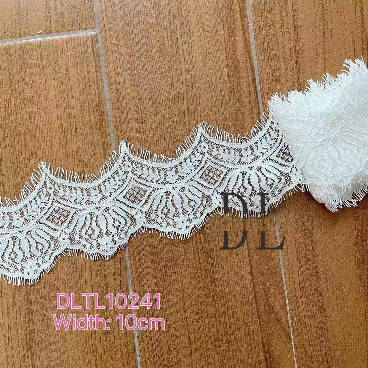 Chantilly Lace Trims with small cording for fashion clothes, bridal dresses, wedding veils accessories
