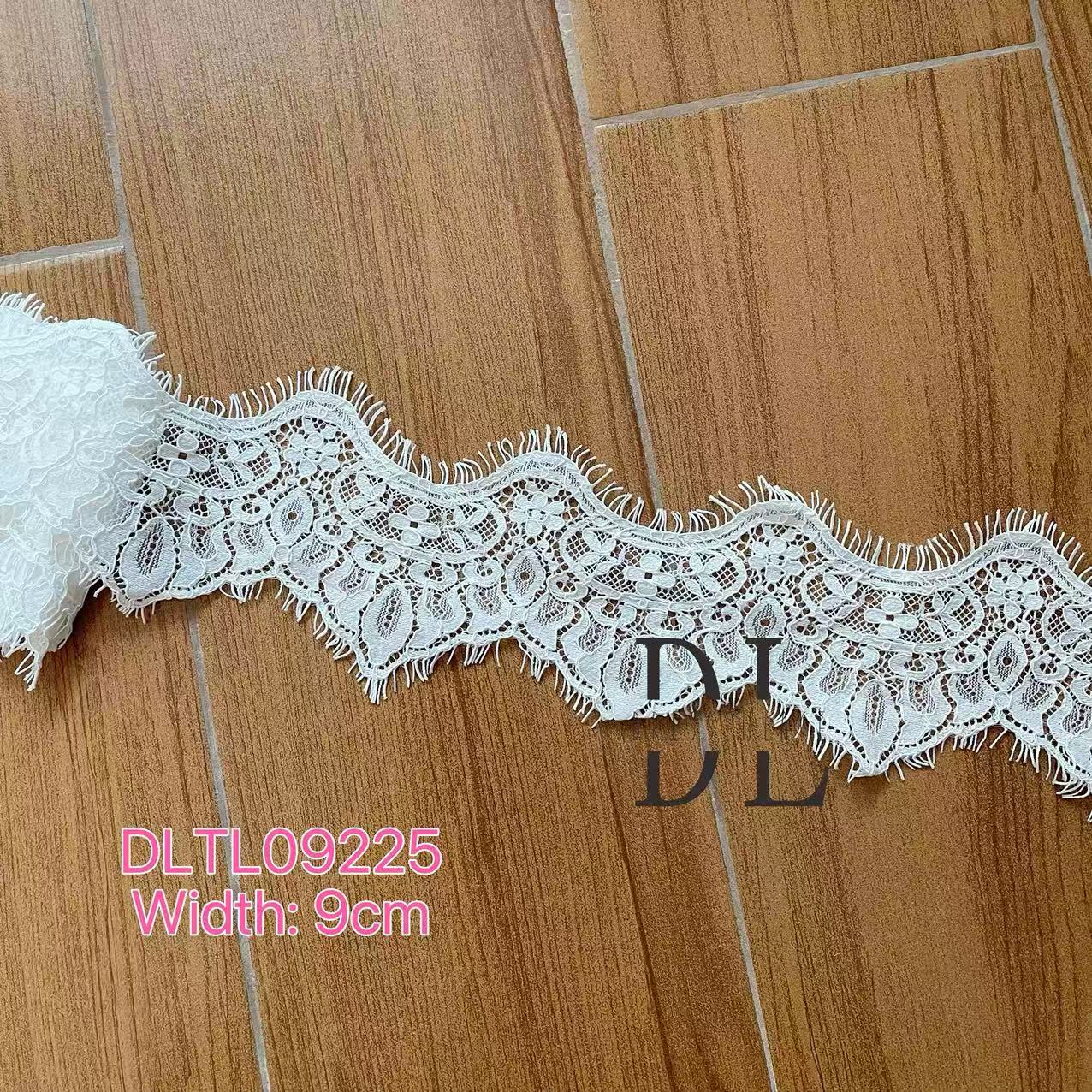 Chantilly Lace Trims with small cording for fashion clothes, bridal dresses, wedding veils accessories
