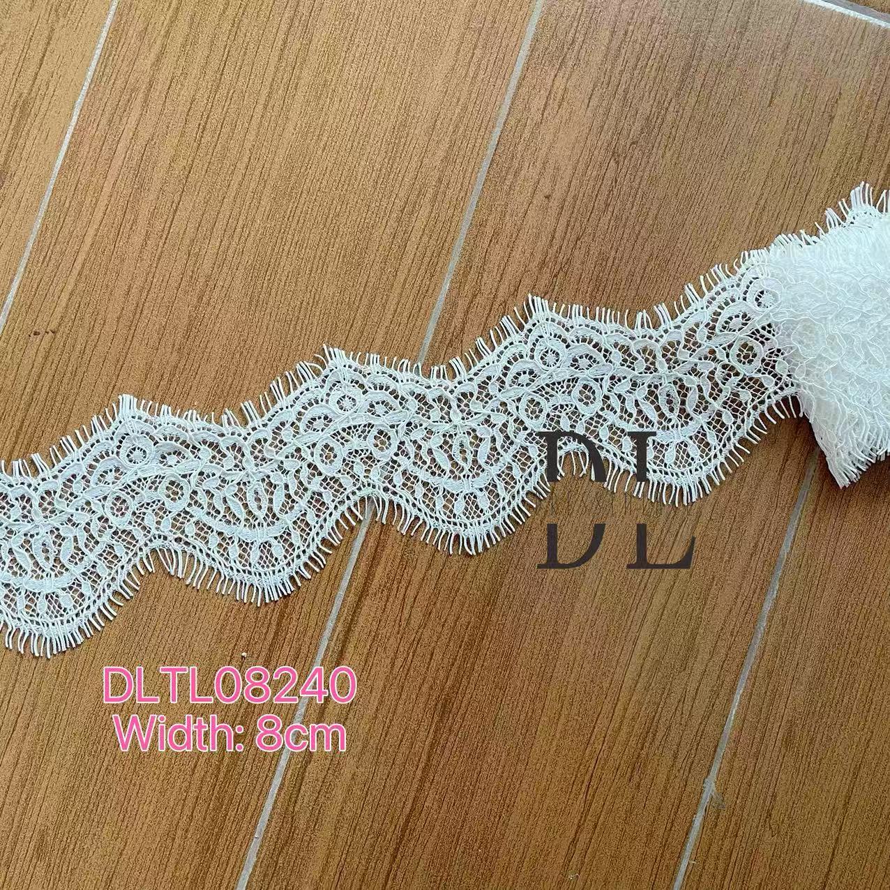 Chantilly Lace Trims with small cording for fashion clothes, bridal dresses, wedding veils accessories