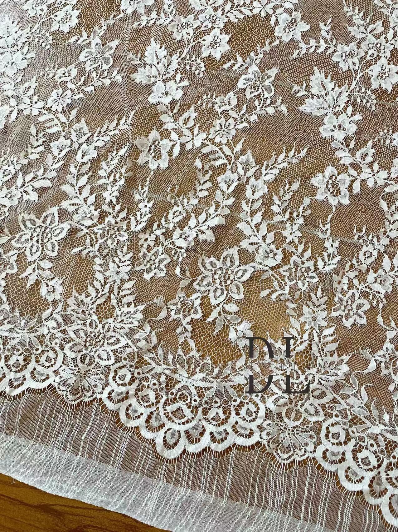 DL15140 Eyelash Chantilly Lace for bride gowns, wedding dress, boho dress, kids dresses, home textiles