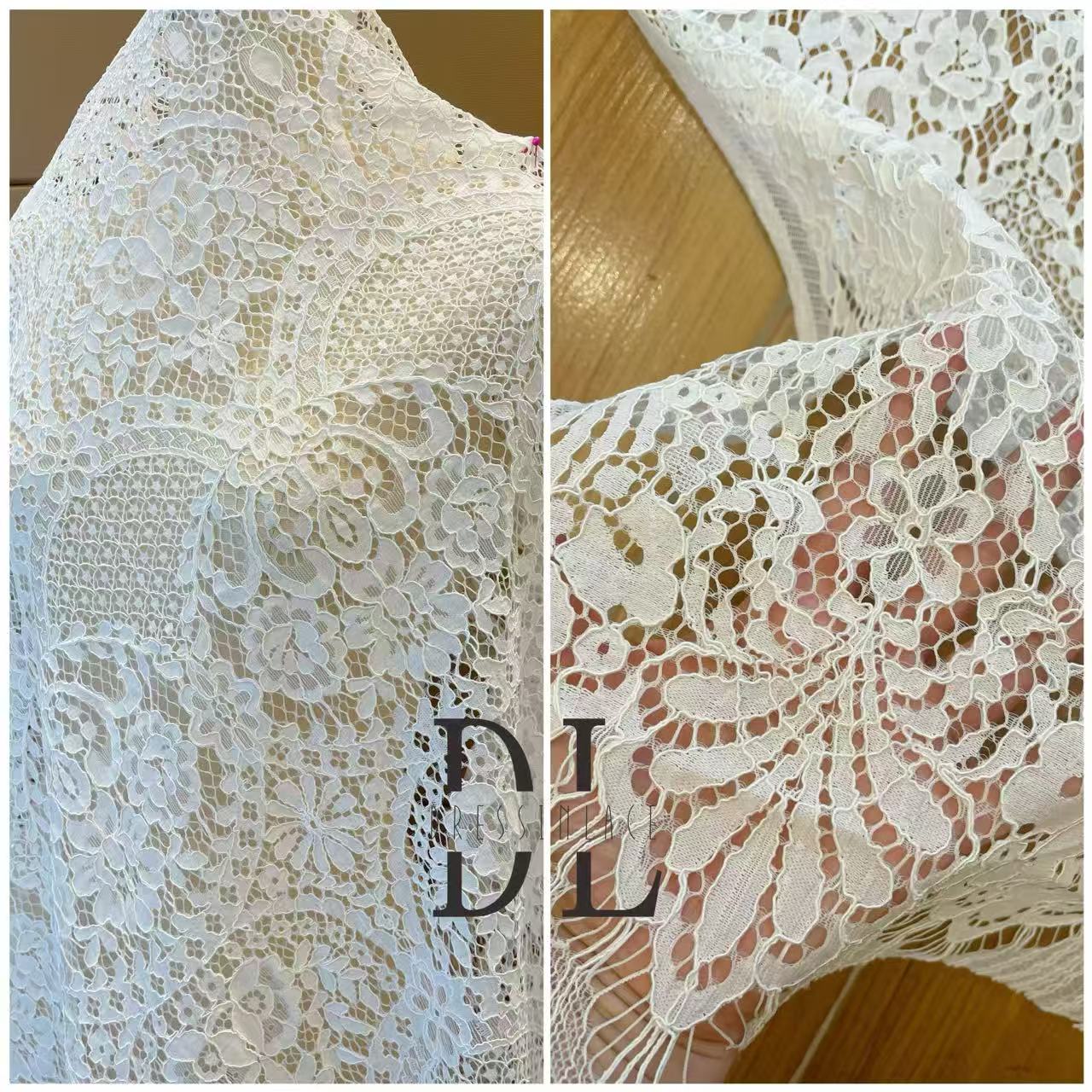 DL15141 Lace Fabric for bride gowns, wedding dress, boho dress, kids dresses, home textiles, 1.5yards per piece