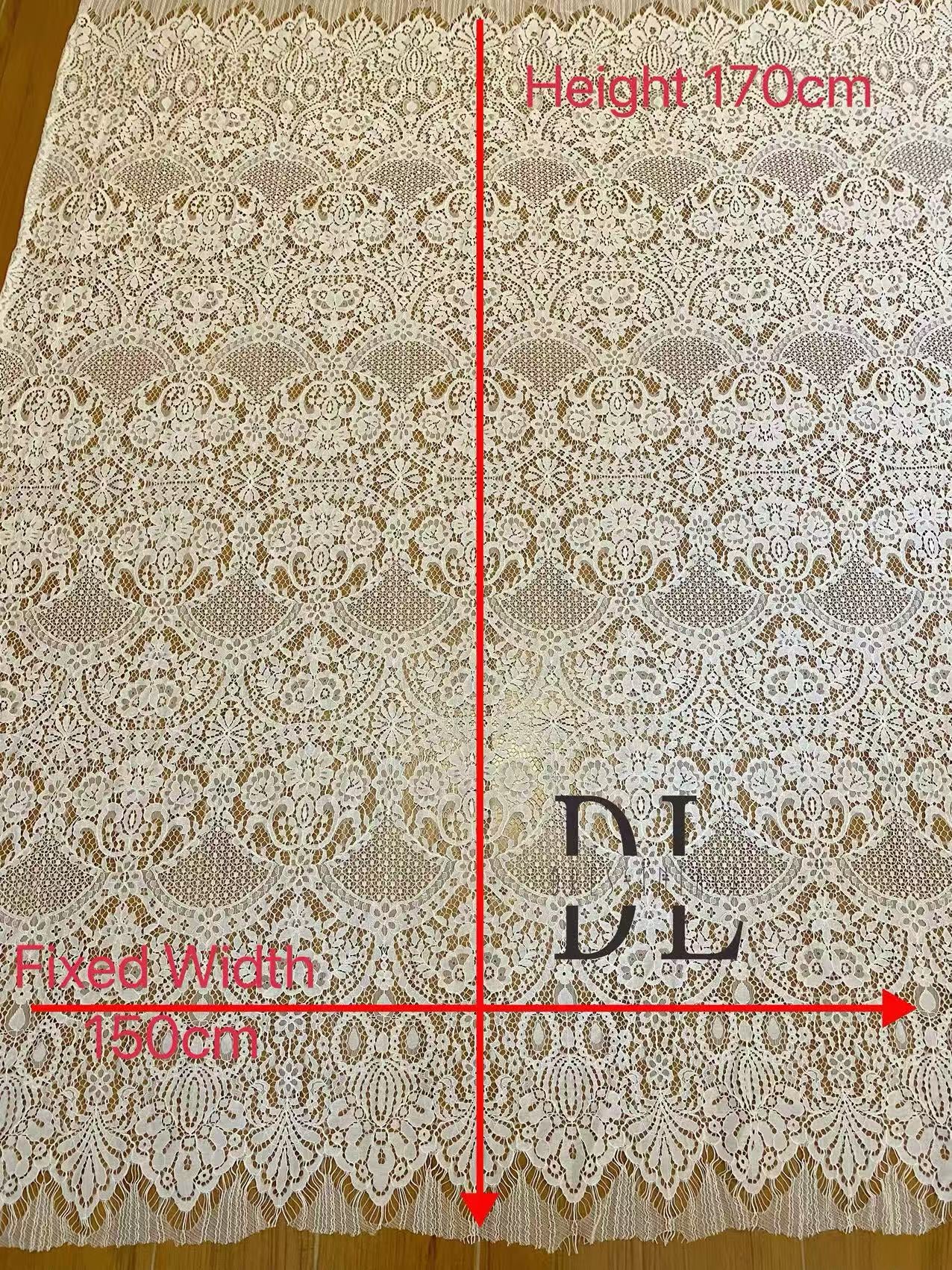 DL15141 Lace Fabric for bride gowns, wedding dress, boho dress, kids dresses, home textiles, 1.5yards per piece