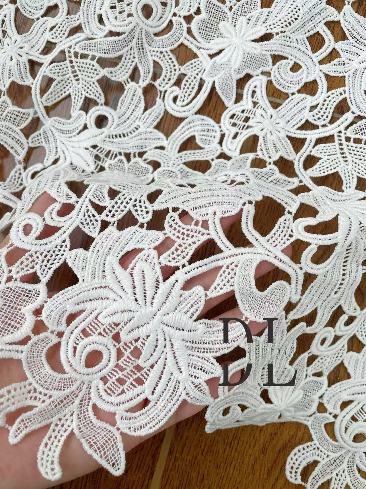 DLG120197 Elegant guipure Lace Fabrics, flowers pattern, For bridal wedding dresses, fashion clothes, kids dress