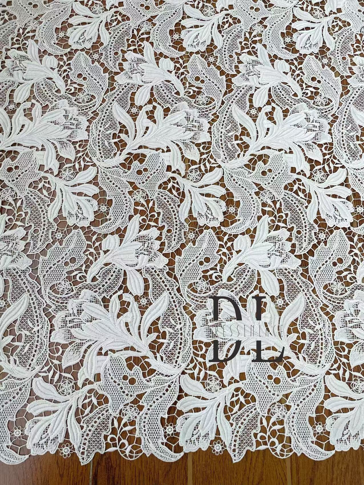 DLG120198 Elegant guipure Lace Fabric For bridal wedding dresses, fashion clothes