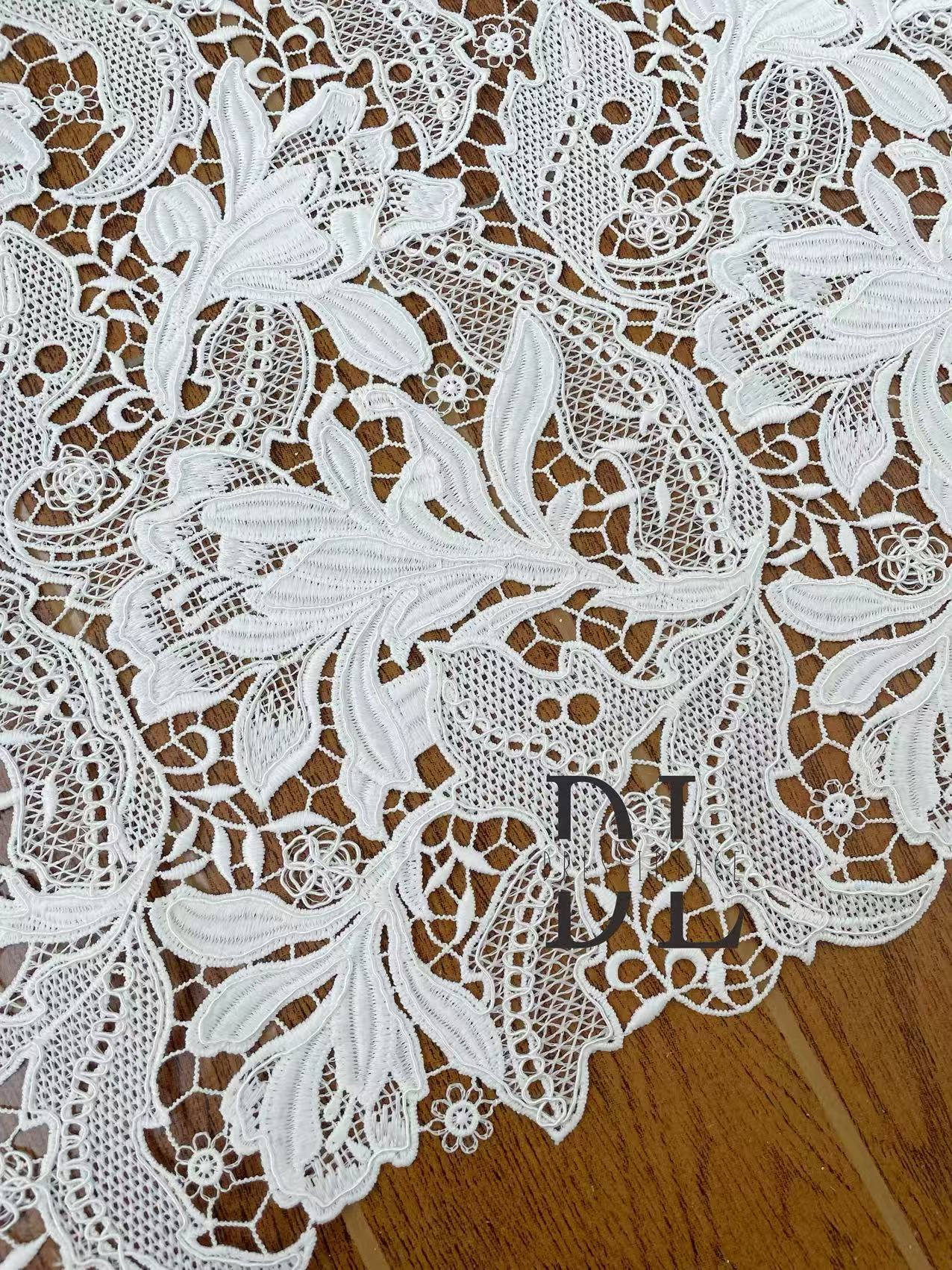 DLG120198 Elegant guipure Lace Fabric For bridal wedding dresses, fashion clothes