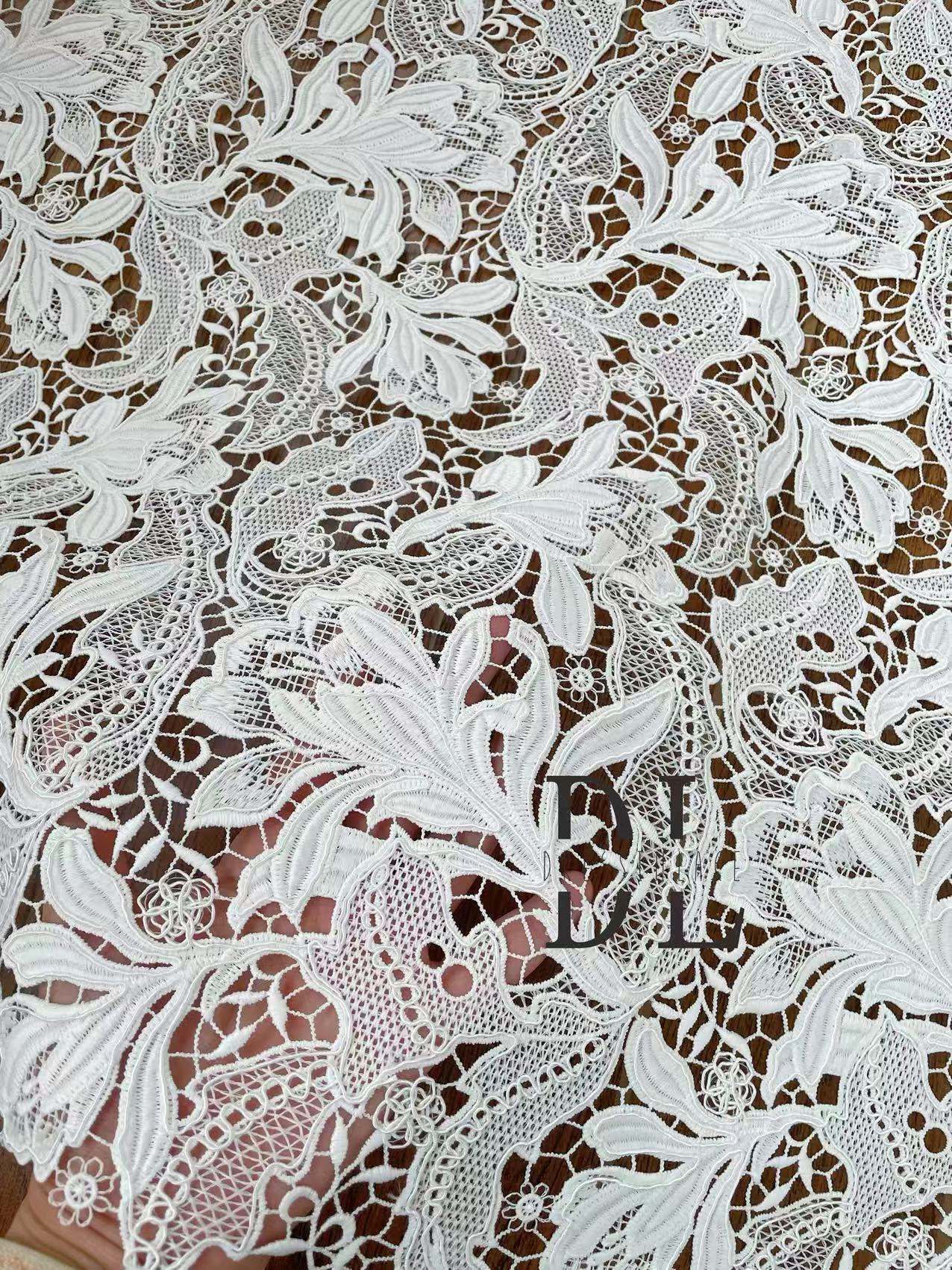 DLG120198 Elegant guipure Lace Fabric For bridal wedding dresses, fashion clothes