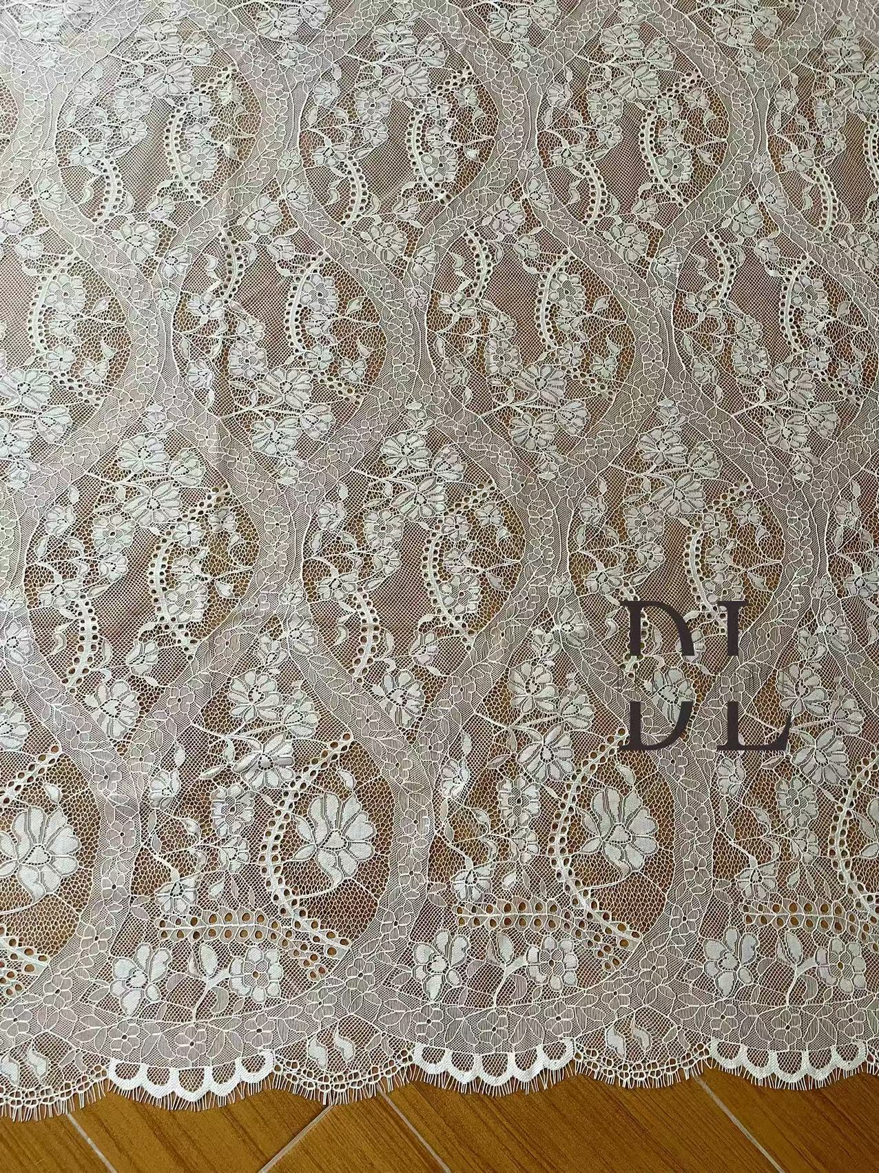 DL15143 Eyelash Chantilly Lace fabric for bride wedding dress, boho dress, kids dresses, DIY garment accessories