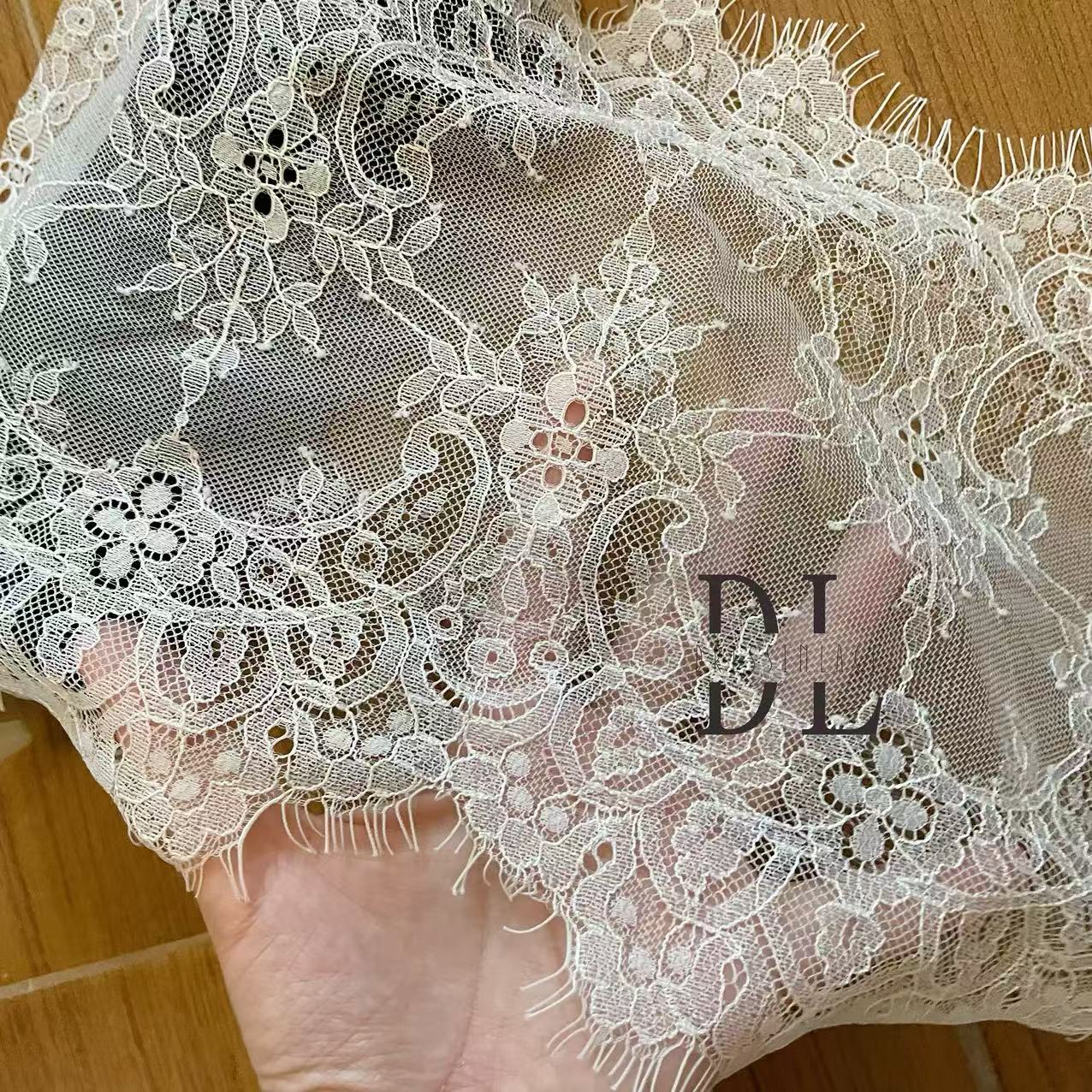 Double-side Chantilly lace trims for fashion clothes, bridal dresses, wedding veils accessories, DIY garment accessories