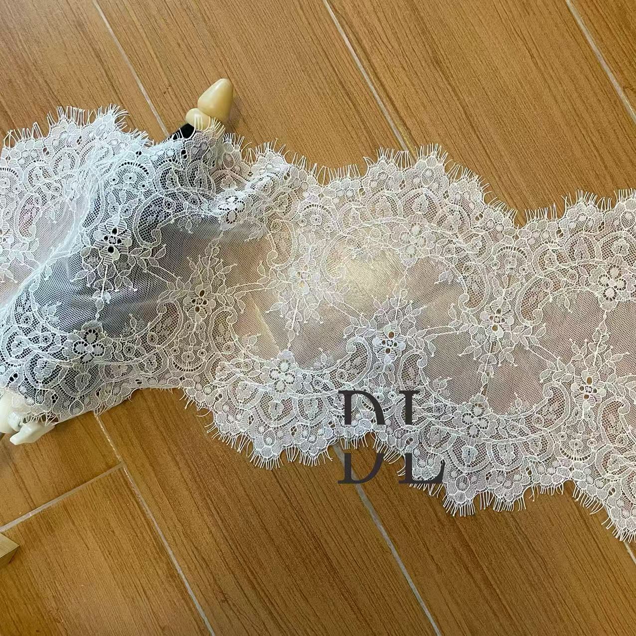 Double-side Chantilly lace trims for fashion clothes, bridal dresses, wedding veils accessories, DIY garment accessories