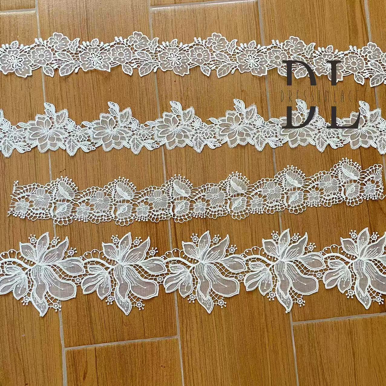 Guipure Lace Trims for DIY fashion clothes, bridal dresses, wedding veils accessories, home textiles decorate