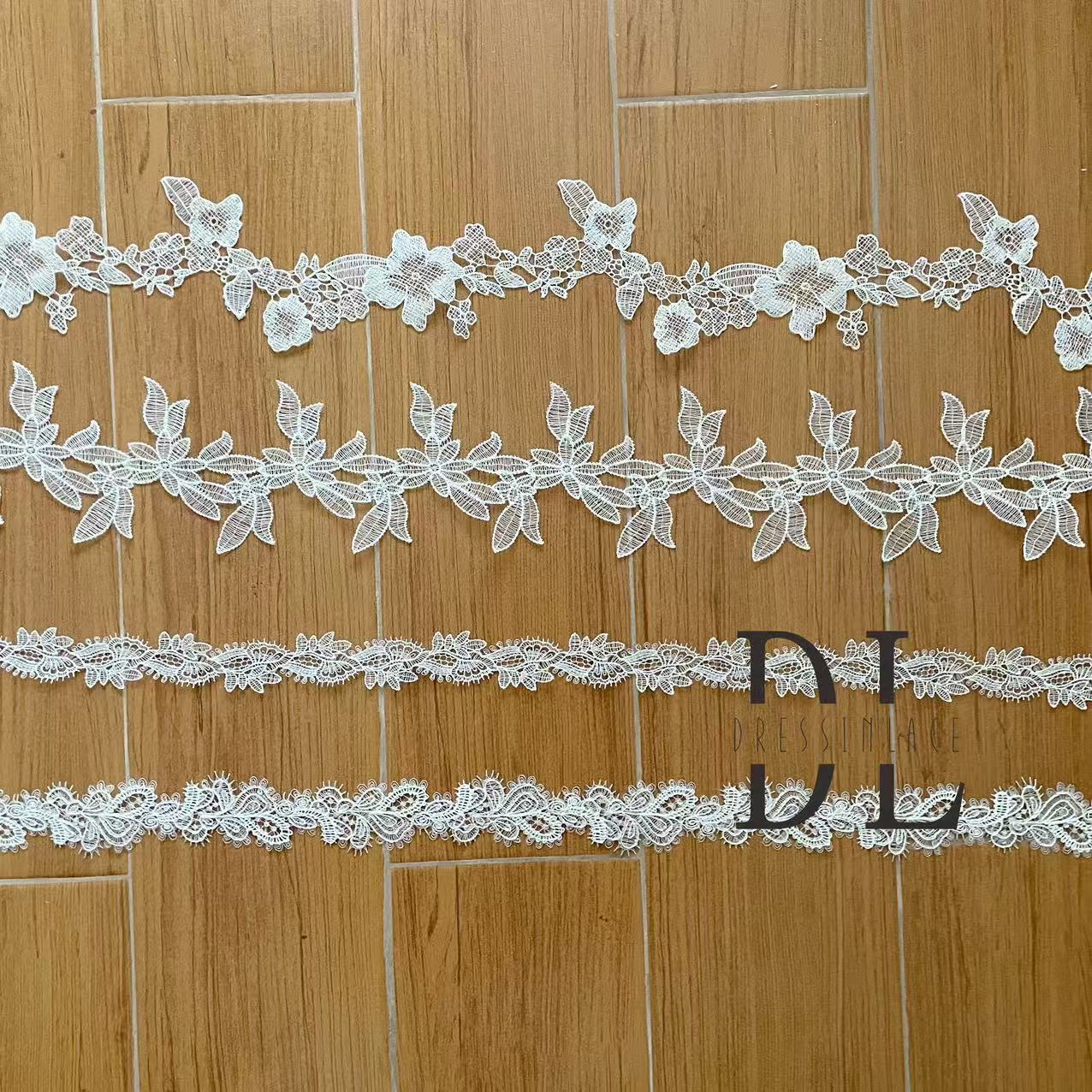 Guipure Lace Trims small edge for DIY fashion clothes, bridal dresses, wedding veils accessories, home textiles decorate