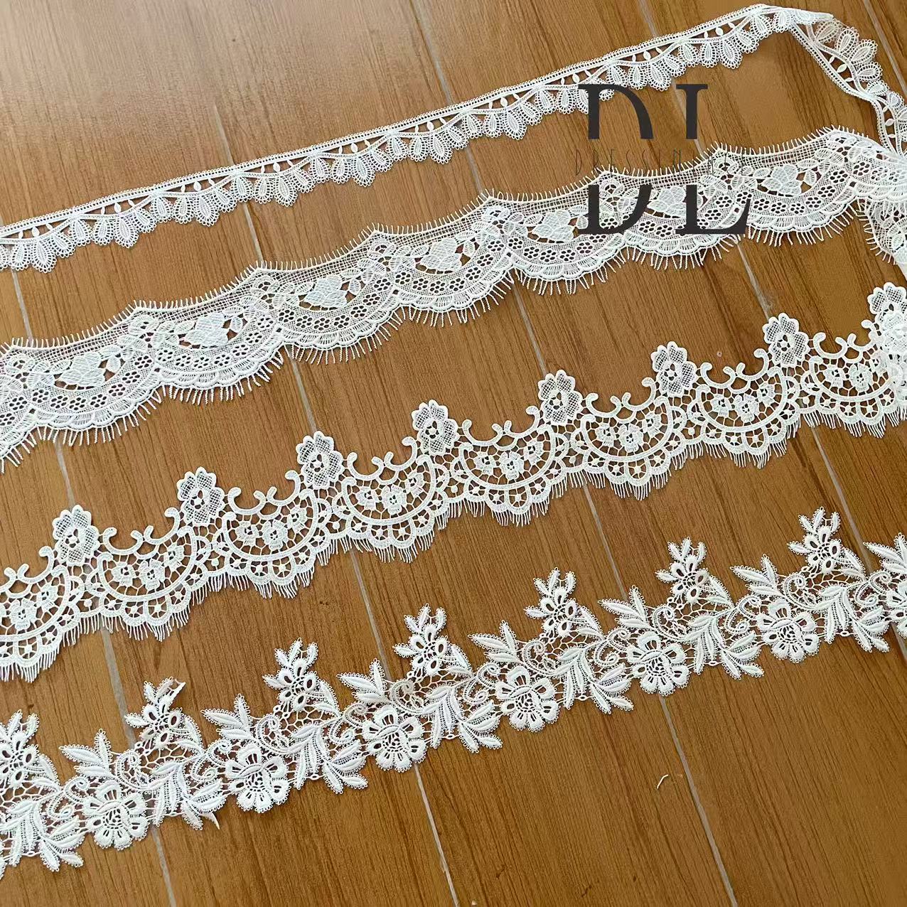 off-white Guipure Lace Trims for DIY fashion clothes, wedding veils accessories, home textiles decorate accessories