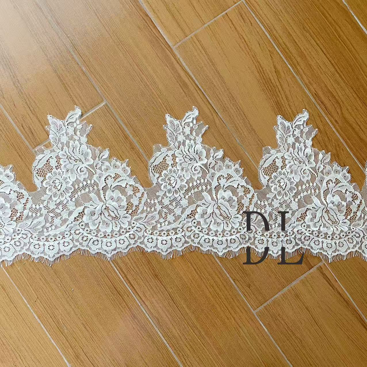 eyelash Chantilly lace trims for bridal dresses, wedding gowns, home curtain textiles decorate, 3meters/roll