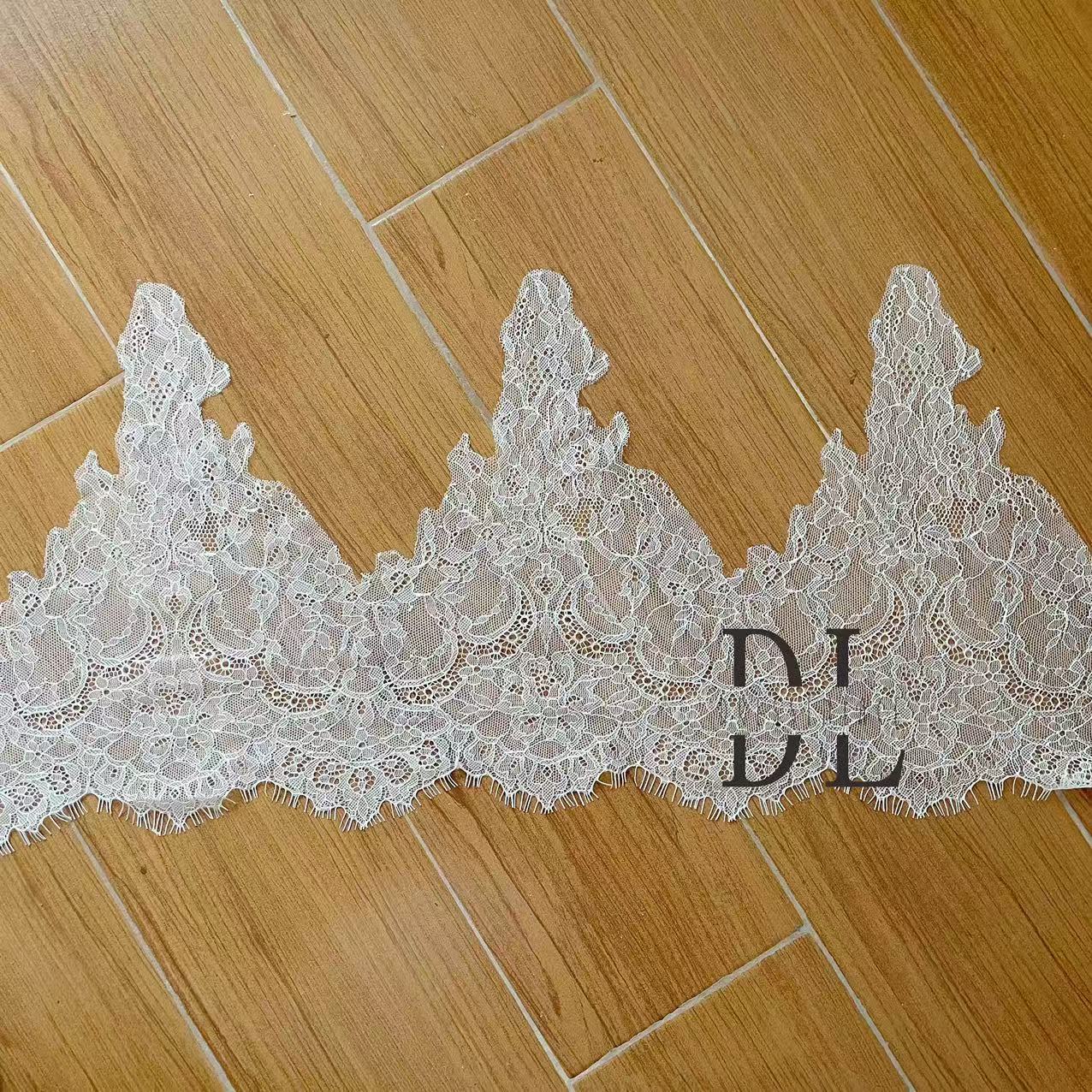 eyelash Chantilly lace trims for bridal dresses, wedding gowns, home curtain textiles decorate, 3meters/roll