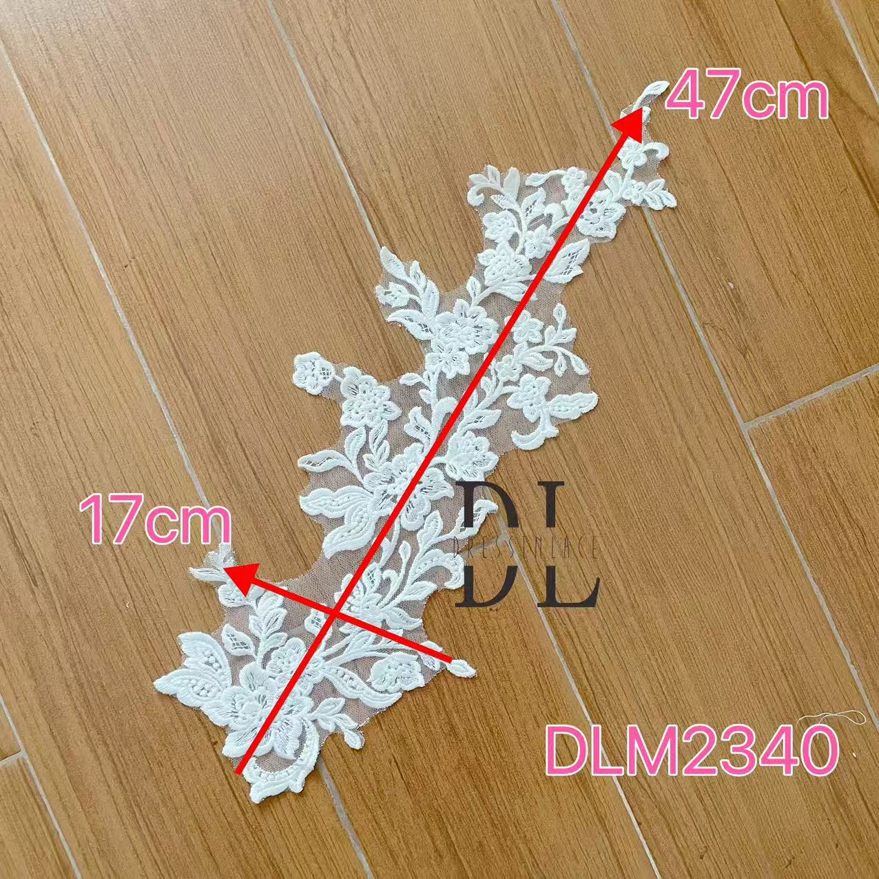 DLM2339&DLM2340 Embroidery Lace appliques for wedding dresses, bridal veils, high custom fashion clothes accessories