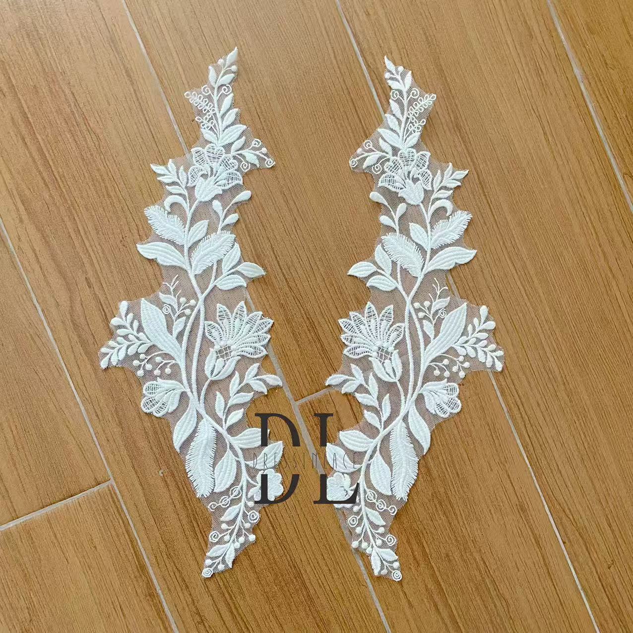 DLM2339&DLM2340 Embroidery Lace appliques for wedding dresses, bridal veils, high custom fashion clothes accessories