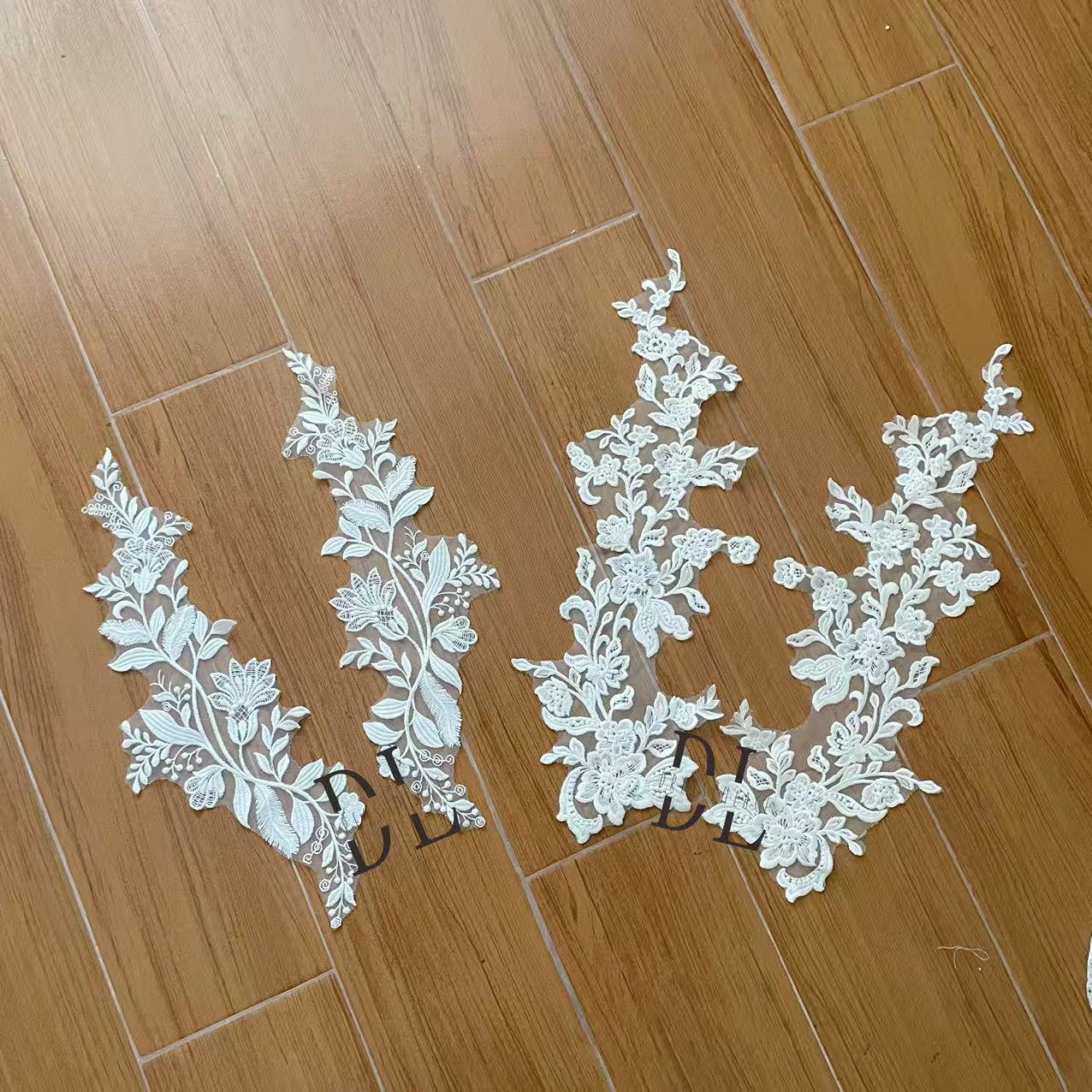 DLM2339&DLM2340 Embroidery Lace appliques for wedding dresses, bridal veils, high custom fashion clothes accessories