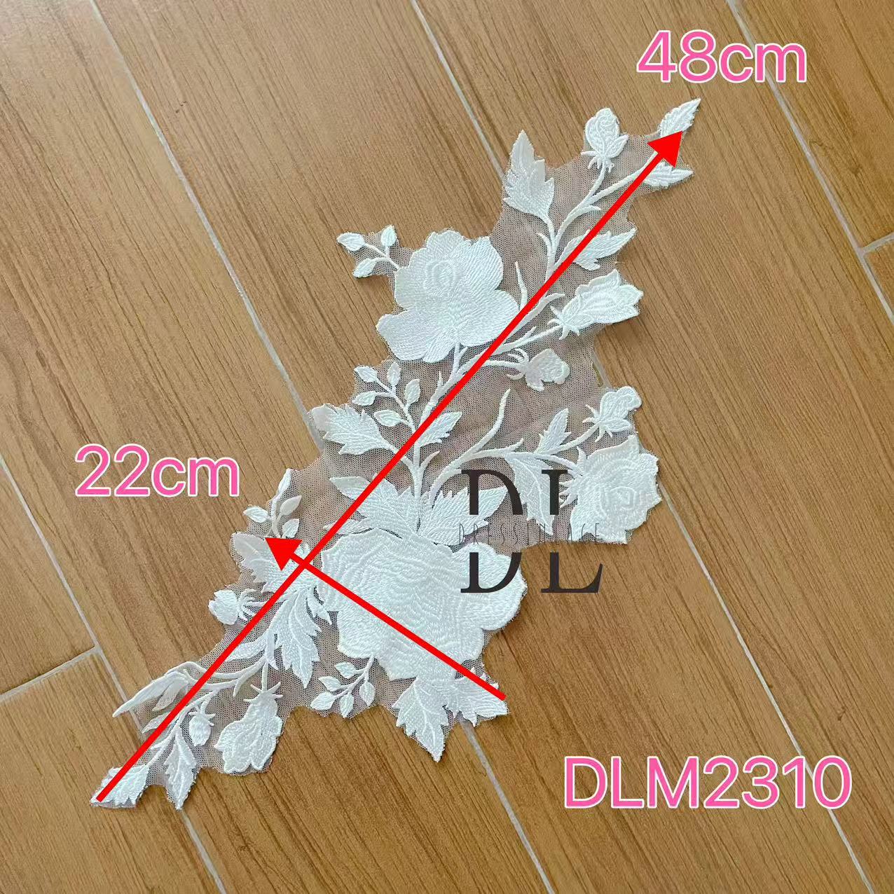 DLM2310&DLM2342 heavy stiches of Embroidery Lace appliques for wedding dresses, bridal veils, high custom fashion clothes accessories