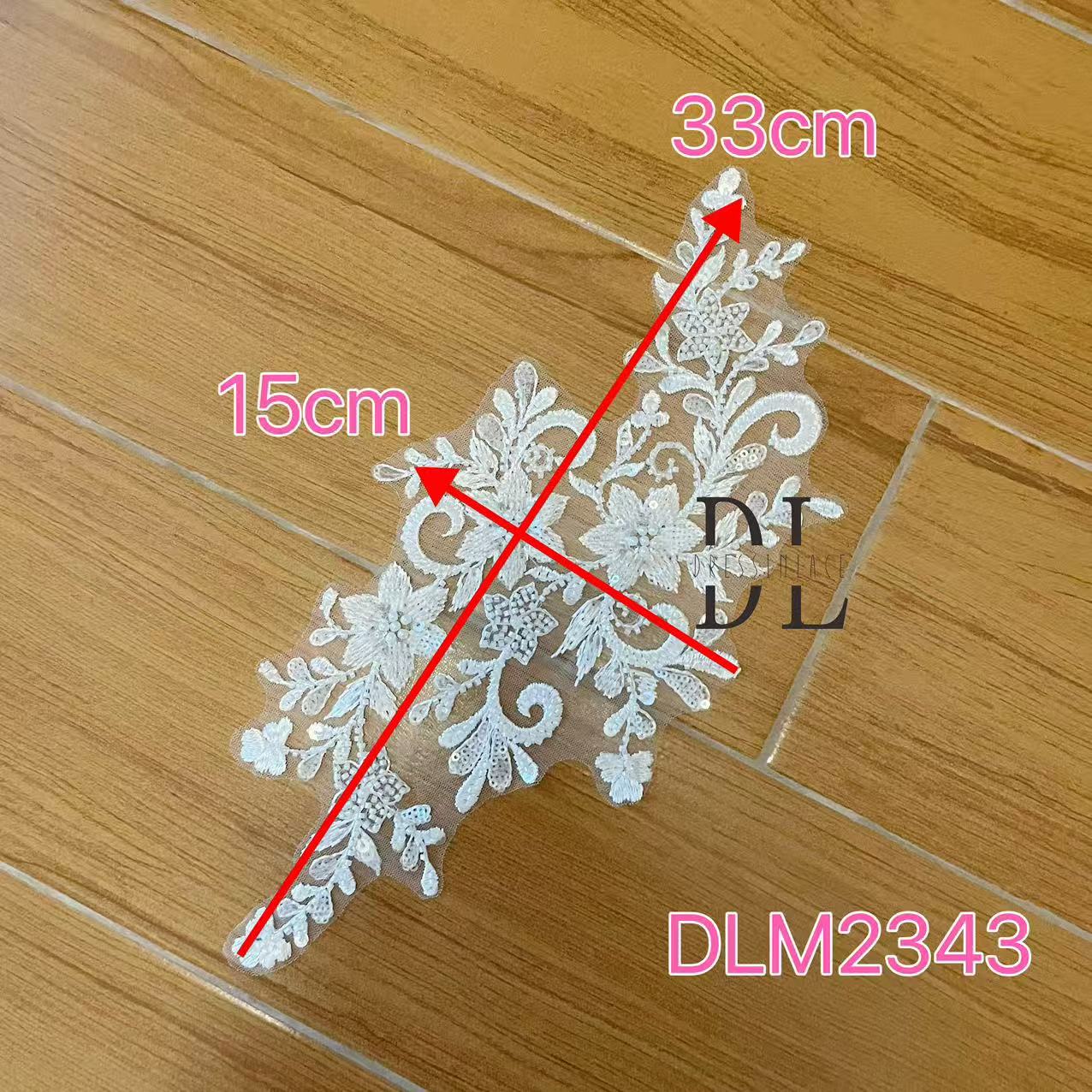 DLM2343&DLM2344 beaded Embroidery Lace appliques for wedding dresses, bridal veils, high custom fashion clothes accessories