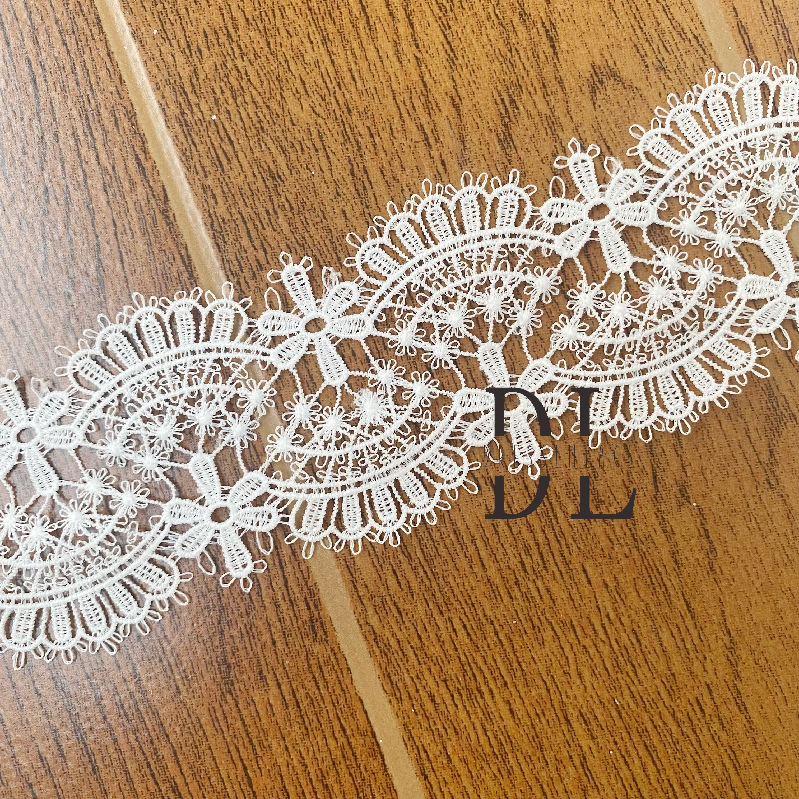 DLG55259 Flowers Guipure Lace Borders Fashion Designs For Bride Head Veils Dresses and accessories