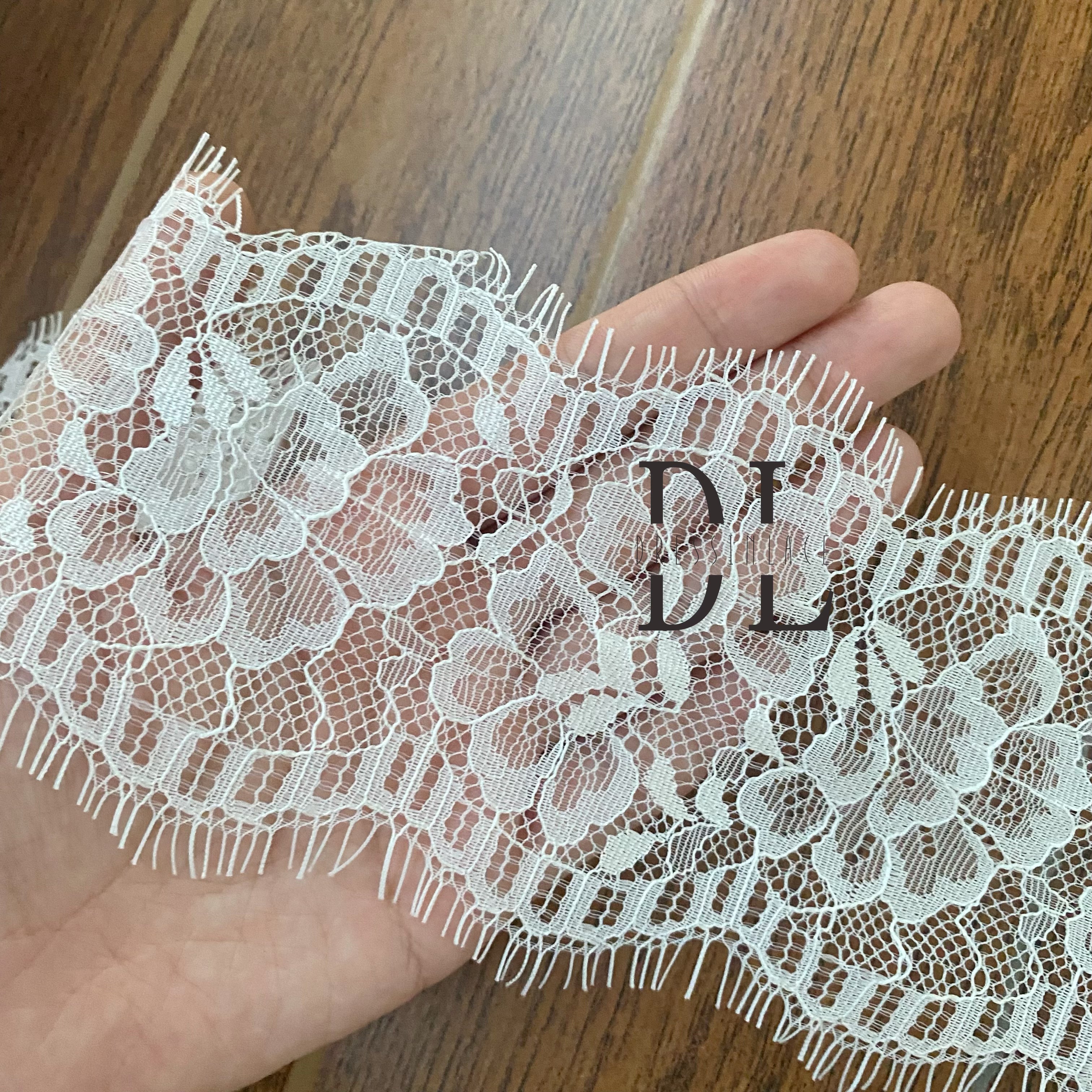 DLTL10205 New French Chantilly Trimming Lace For Bridal Veils Kids Dresses and Clothing Accessories