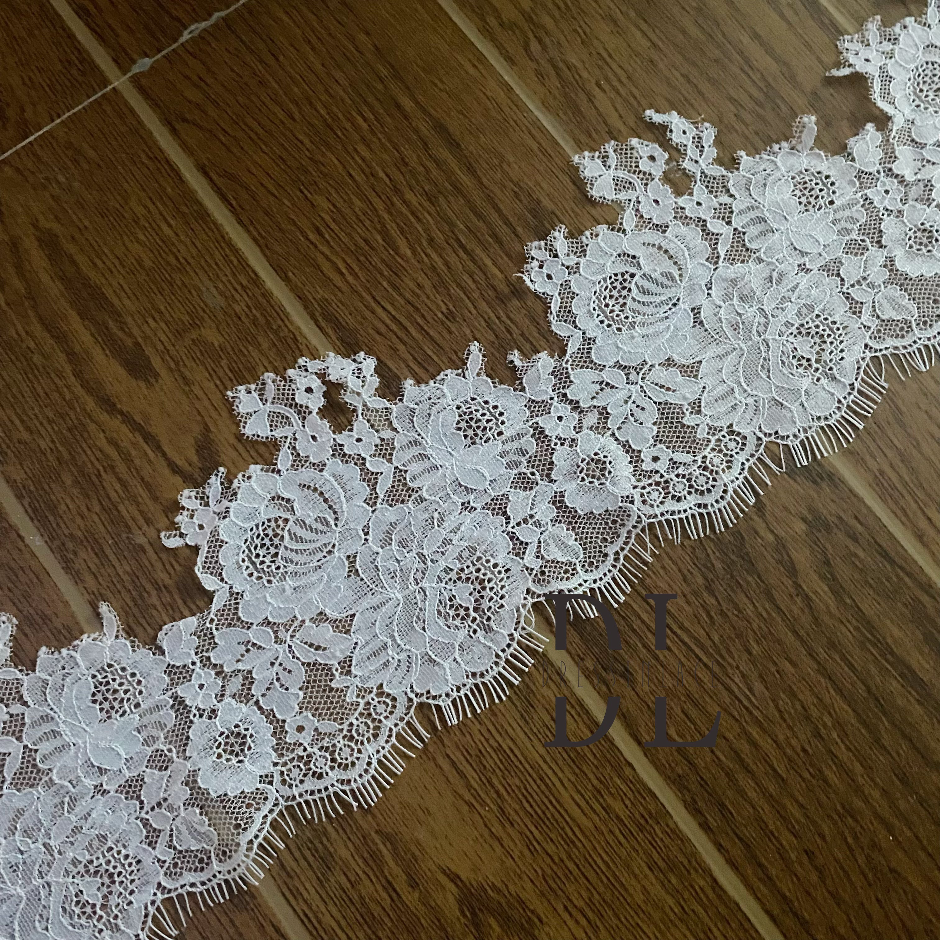 DLTL12206 New Flowers French Chantilly Trimming Lace For Bridal Veils Kids Dresses and Clothing Accessories