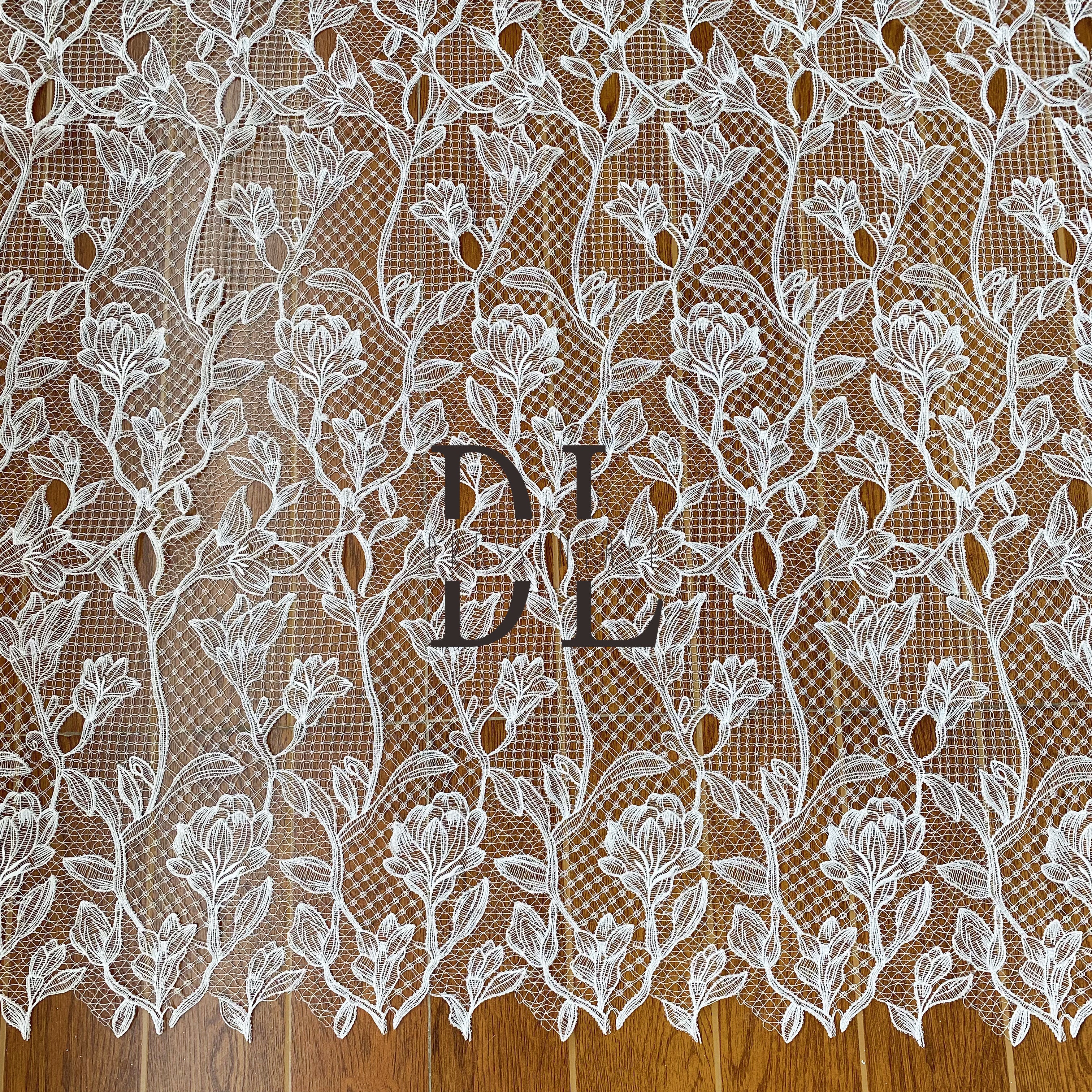 DLG120130 Exquisite Water Soluble Lace Fabric - Enhancing the Beauty of Wedding Dresses with Intricate Thread Work DLG120130